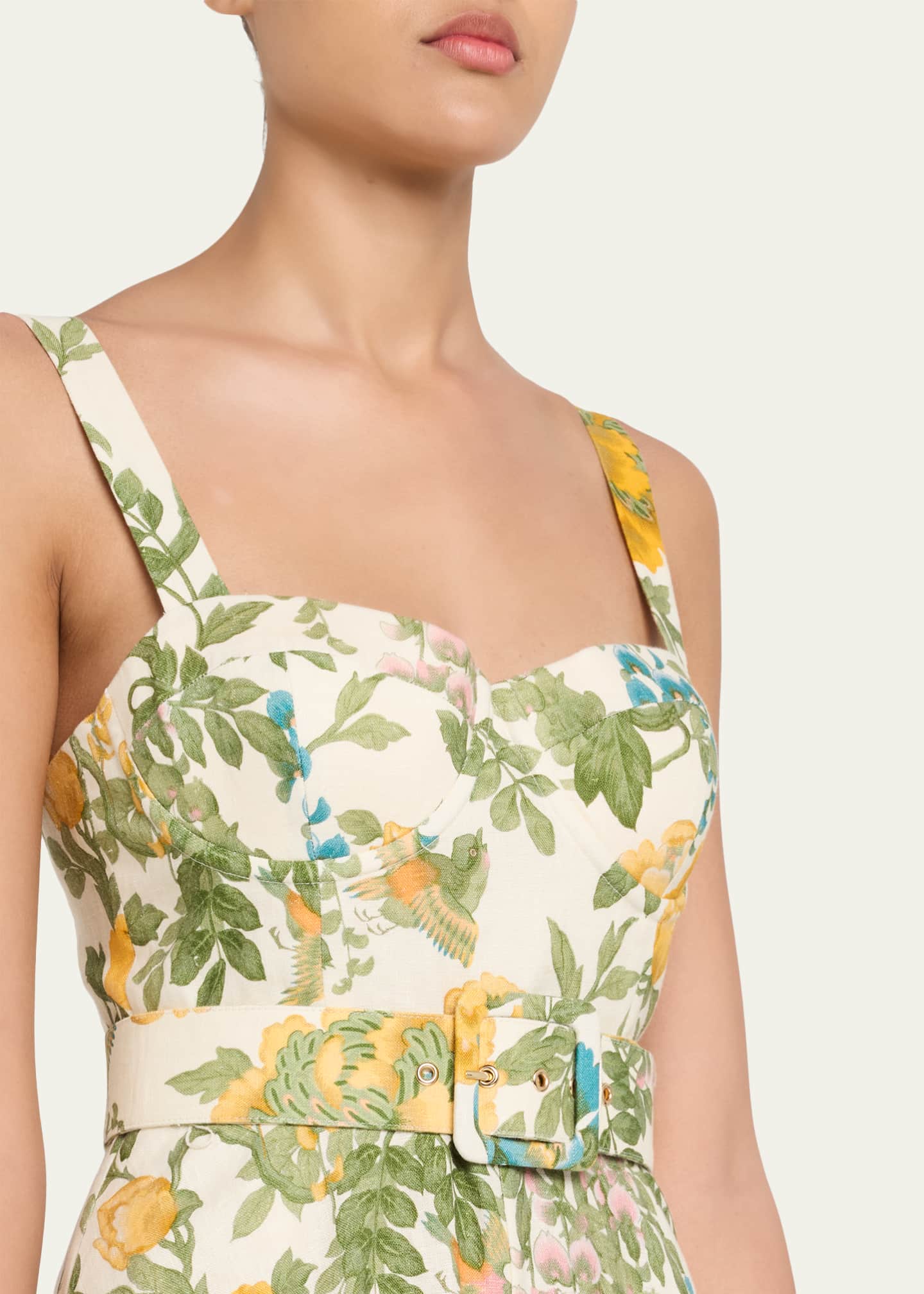 Cara Cara Calypso Floral Linen Midi Dress - Bergdorf Goodman