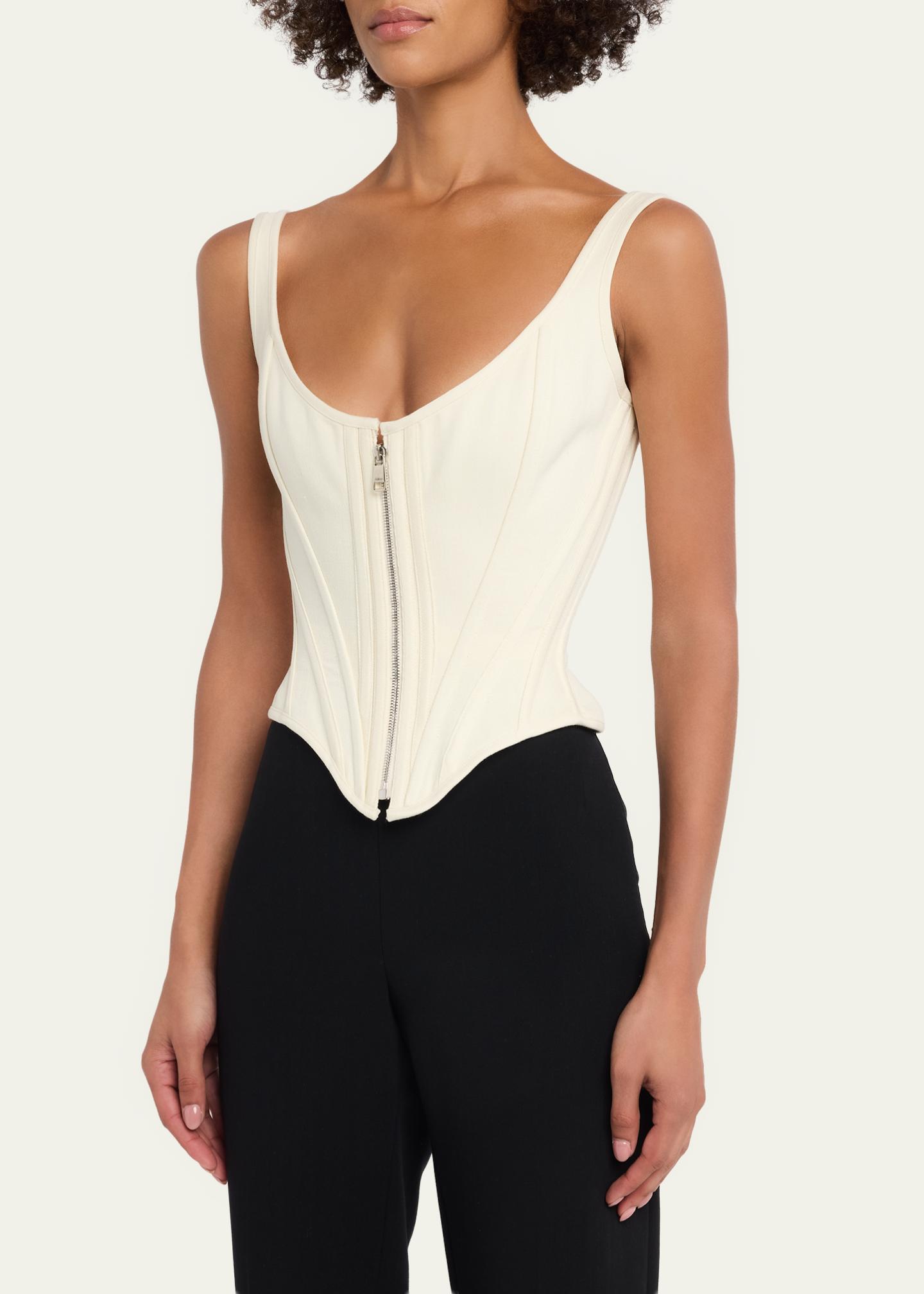 Wiederhoeft Venus Denim Zip Corset Top - Bergdorf Goodman