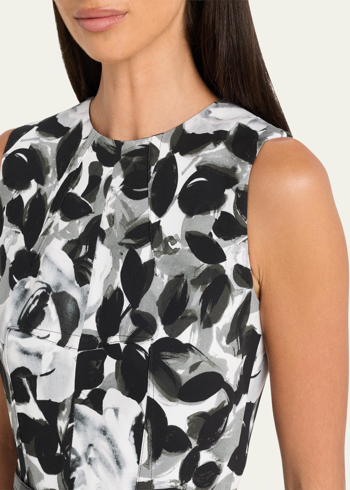 Michael Kors Collection Sleeveless Floral-Print Column Midi Dress ...