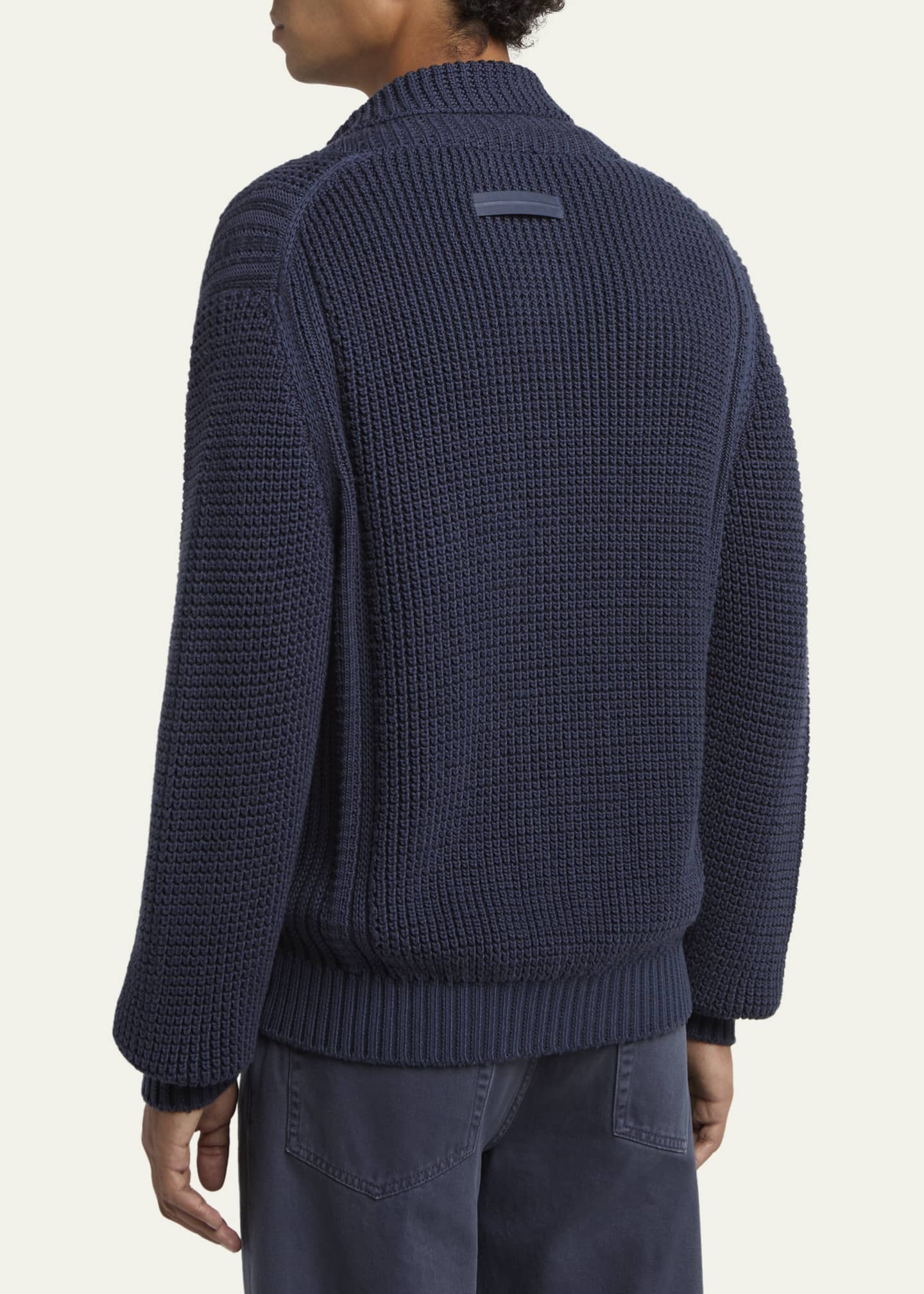 ZEGNA Men's Cotton and Silk Knit Cardigan - Bergdorf Goodman