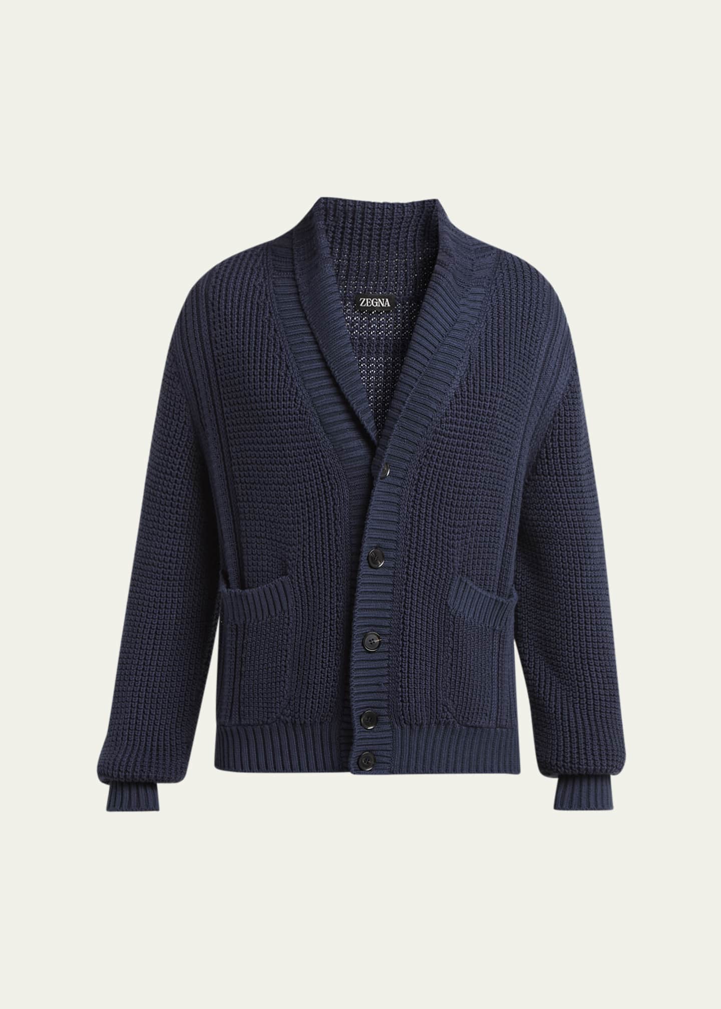 ZEGNA Men's Cotton and Silk Knit Cardigan - Bergdorf Goodman