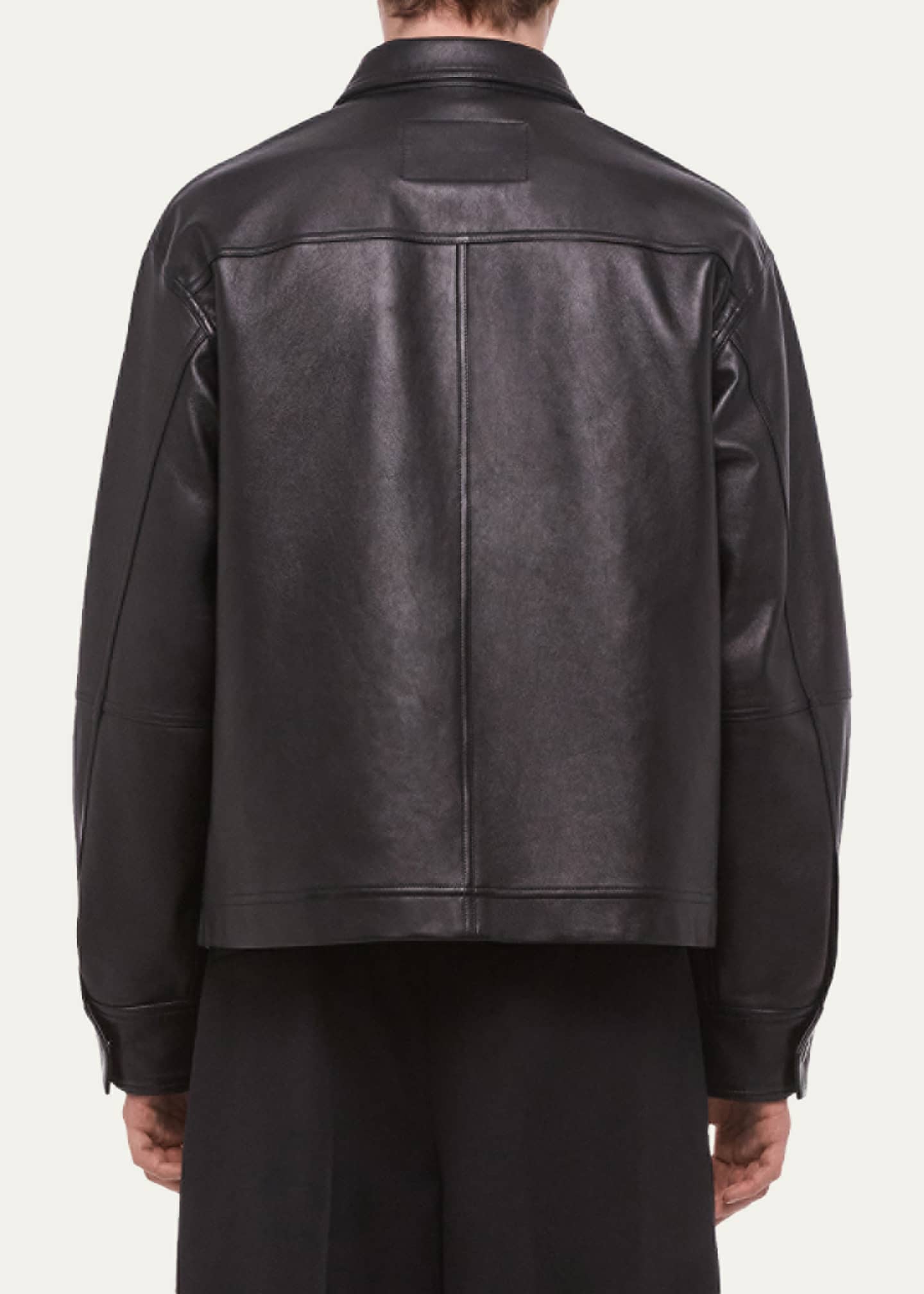 Helmut Lang Men's Bonded Leather Snap-Front Jacket - Bergdorf Goodman
