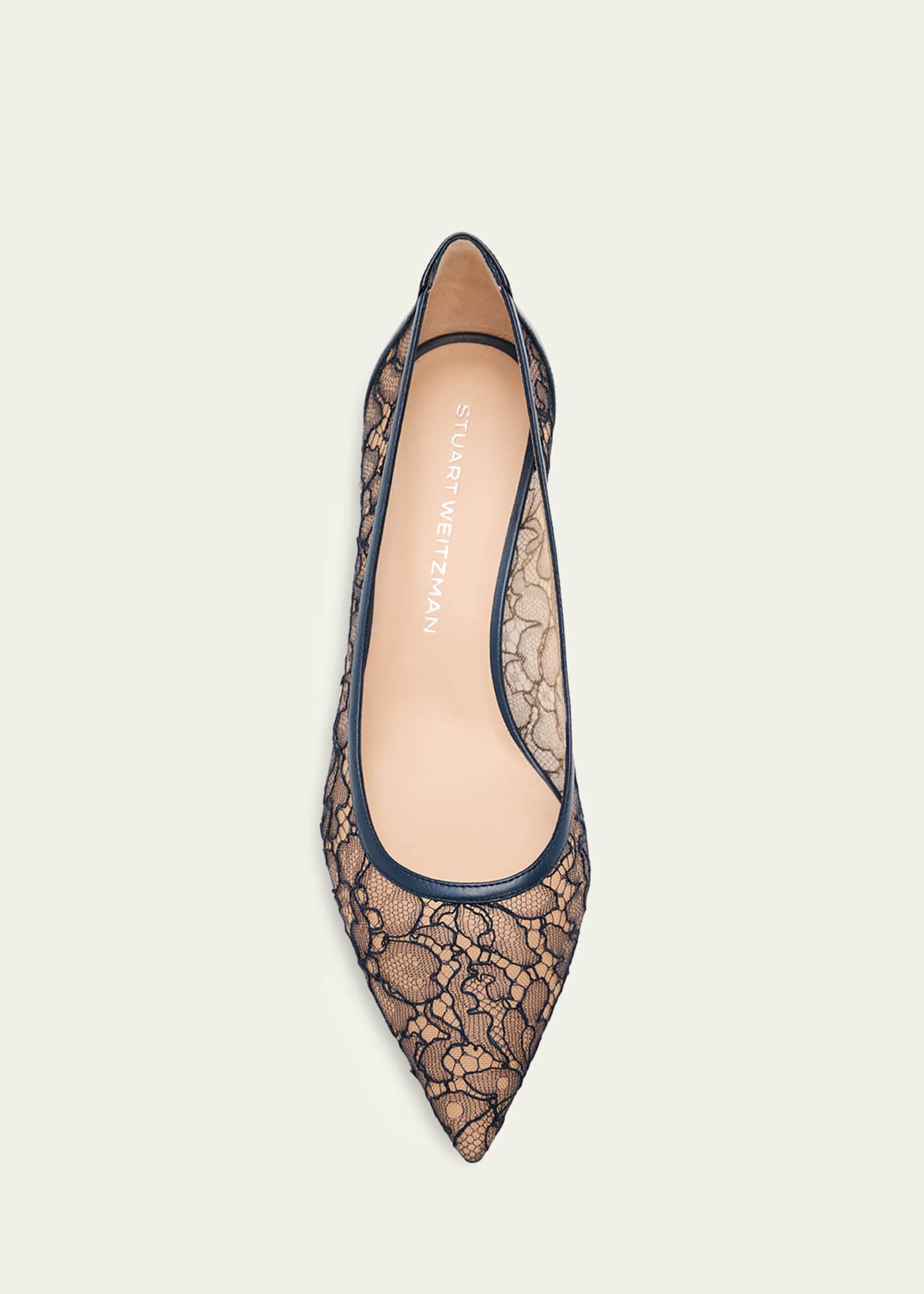 Stuart Weitzman 50mm Stuart Power Lace Pumps - Bergdorf Goodman