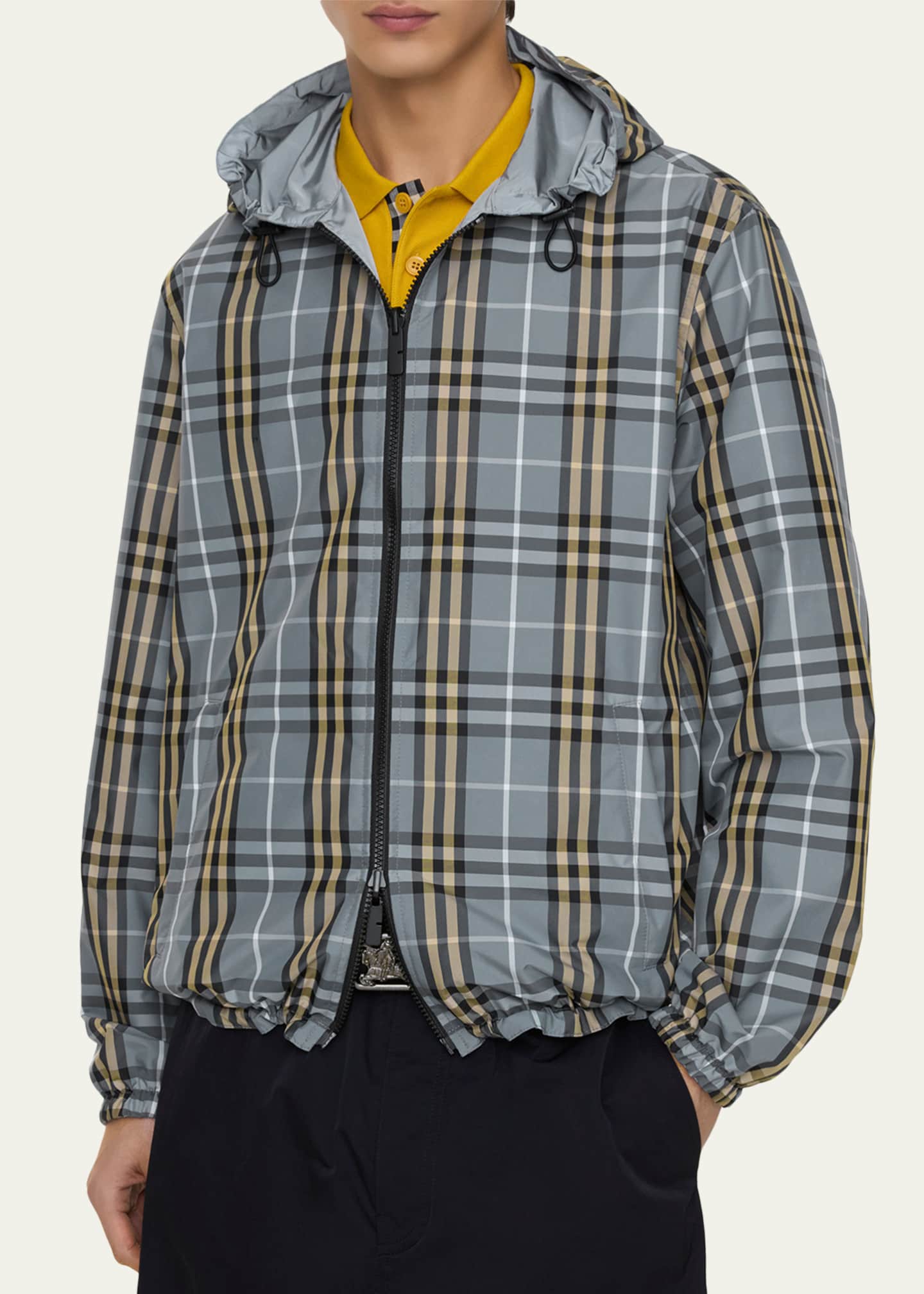 Burberry Men's Reversible Check Hooded Jacket - Bergdorf Goodman