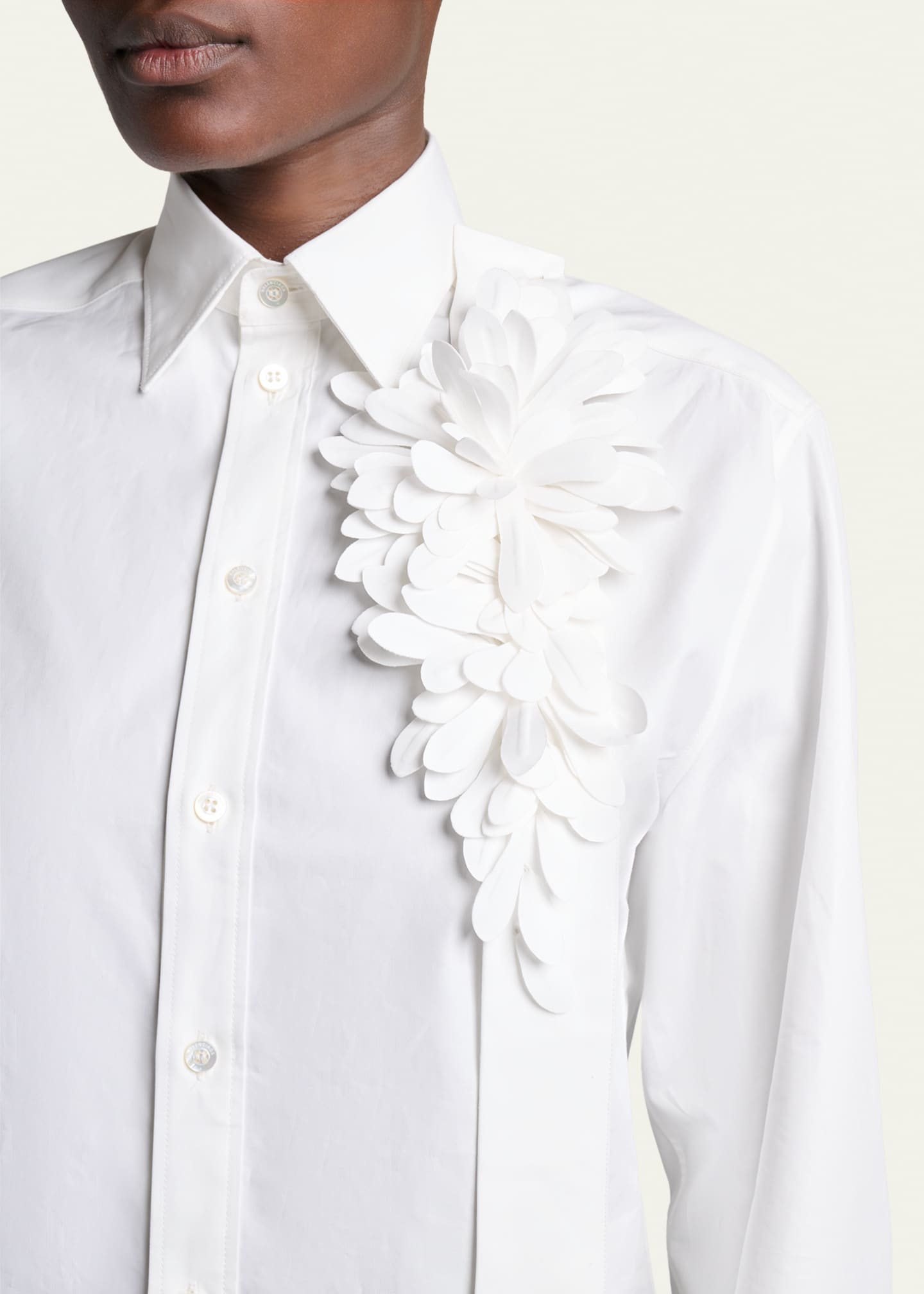balenciaga white dress shirt Balenciaga Kick-collar Women Shirt