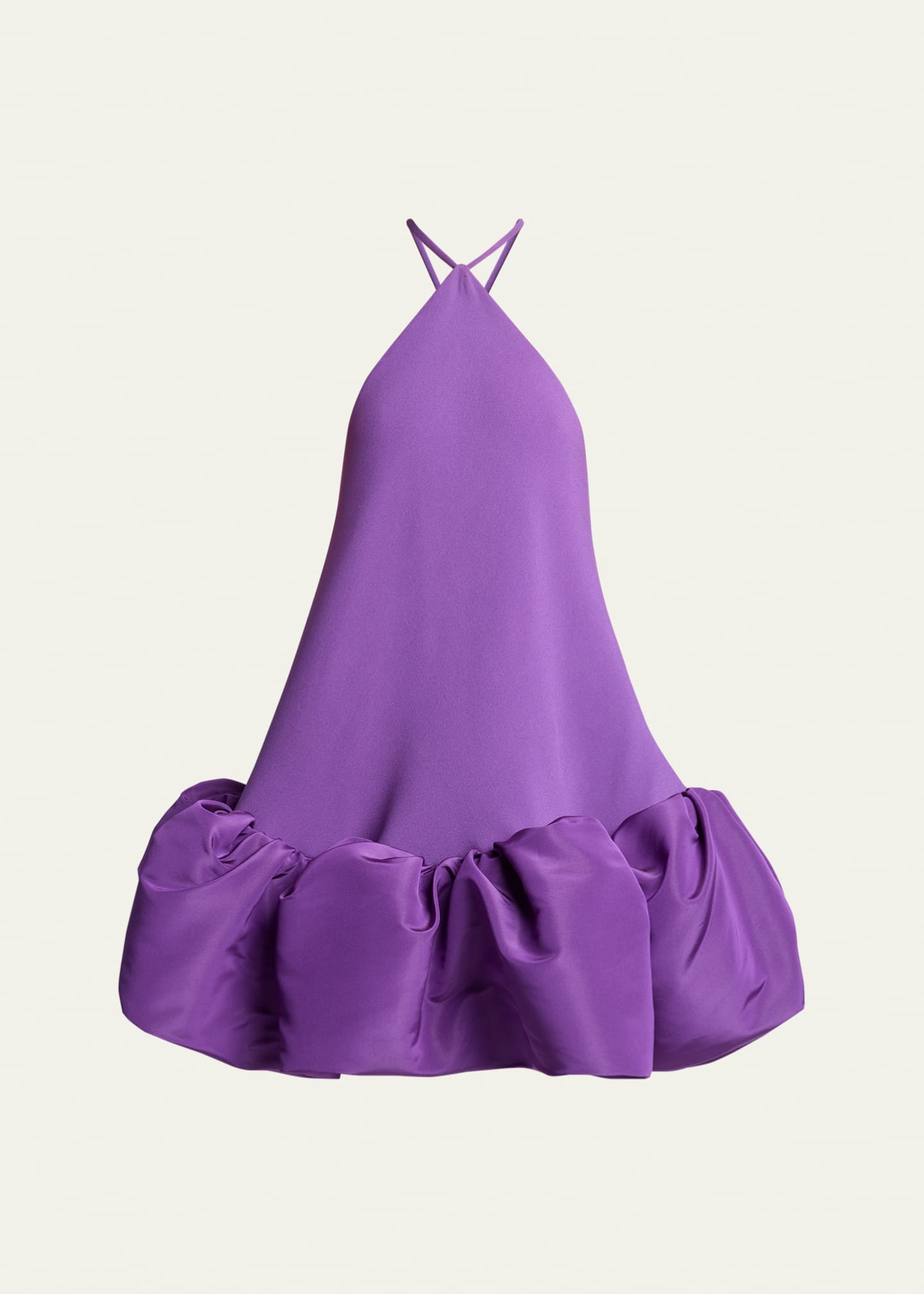 Balenciaga Silk Balloon Ruffle Mini Halter Dress - Bergdorf Goodman