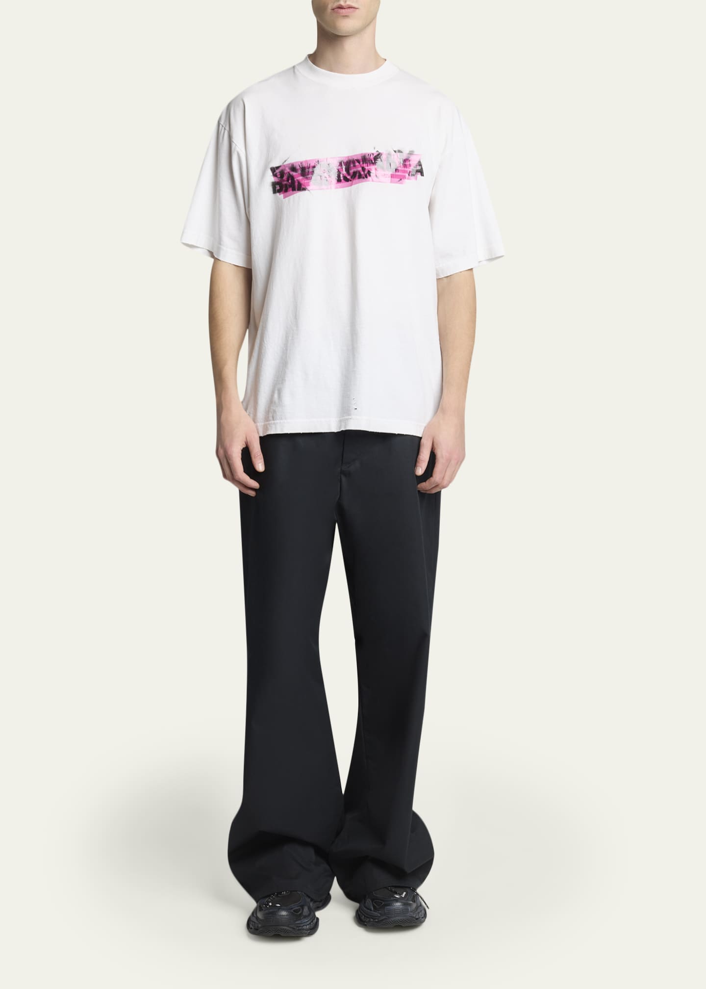 Balenciaga Men's Messy Spray Medium-Fit T-Shirt - Bergdorf Goodman