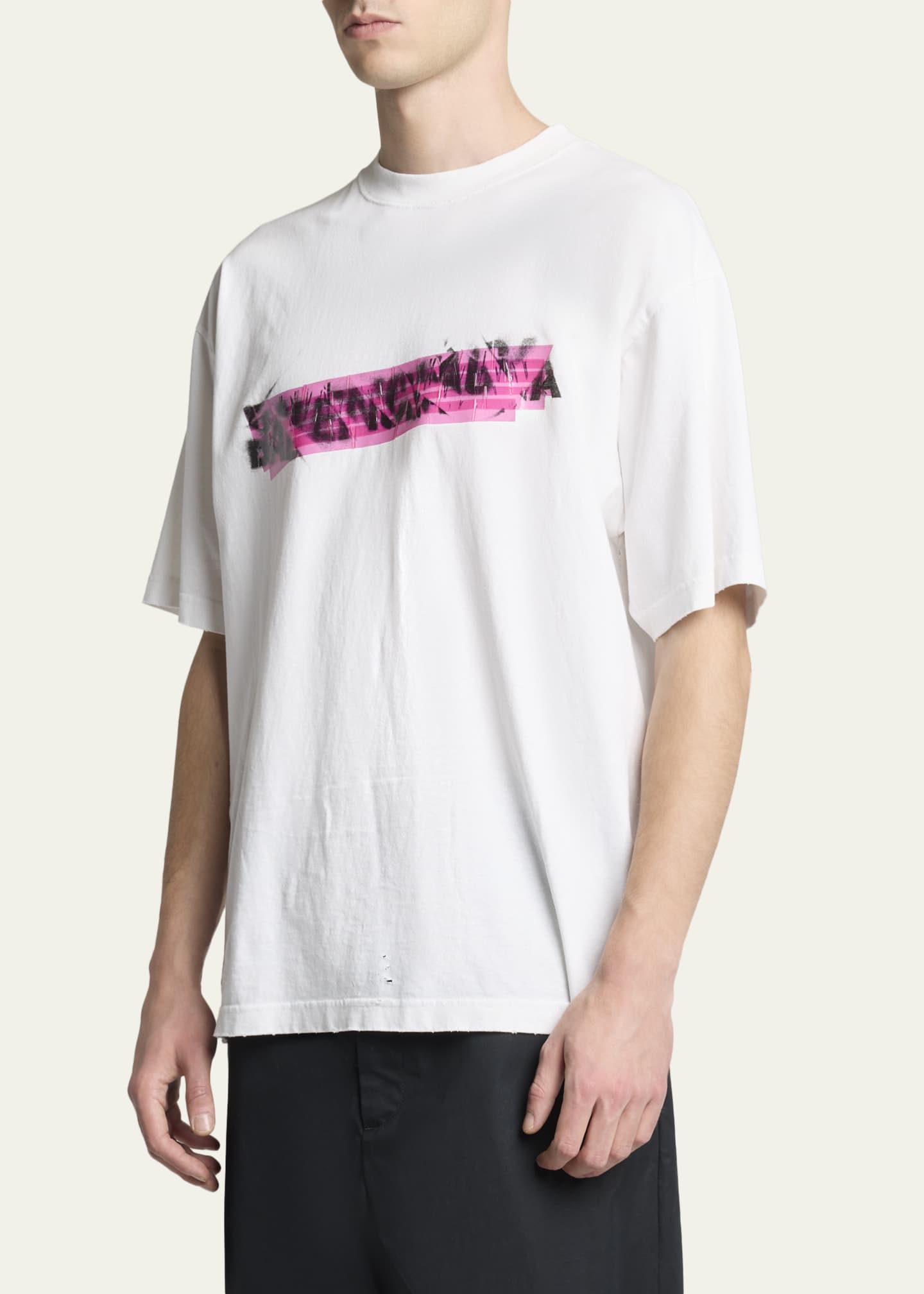 Balenciaga Men's Messy Spray Medium-Fit T-Shirt - Bergdorf Goodman