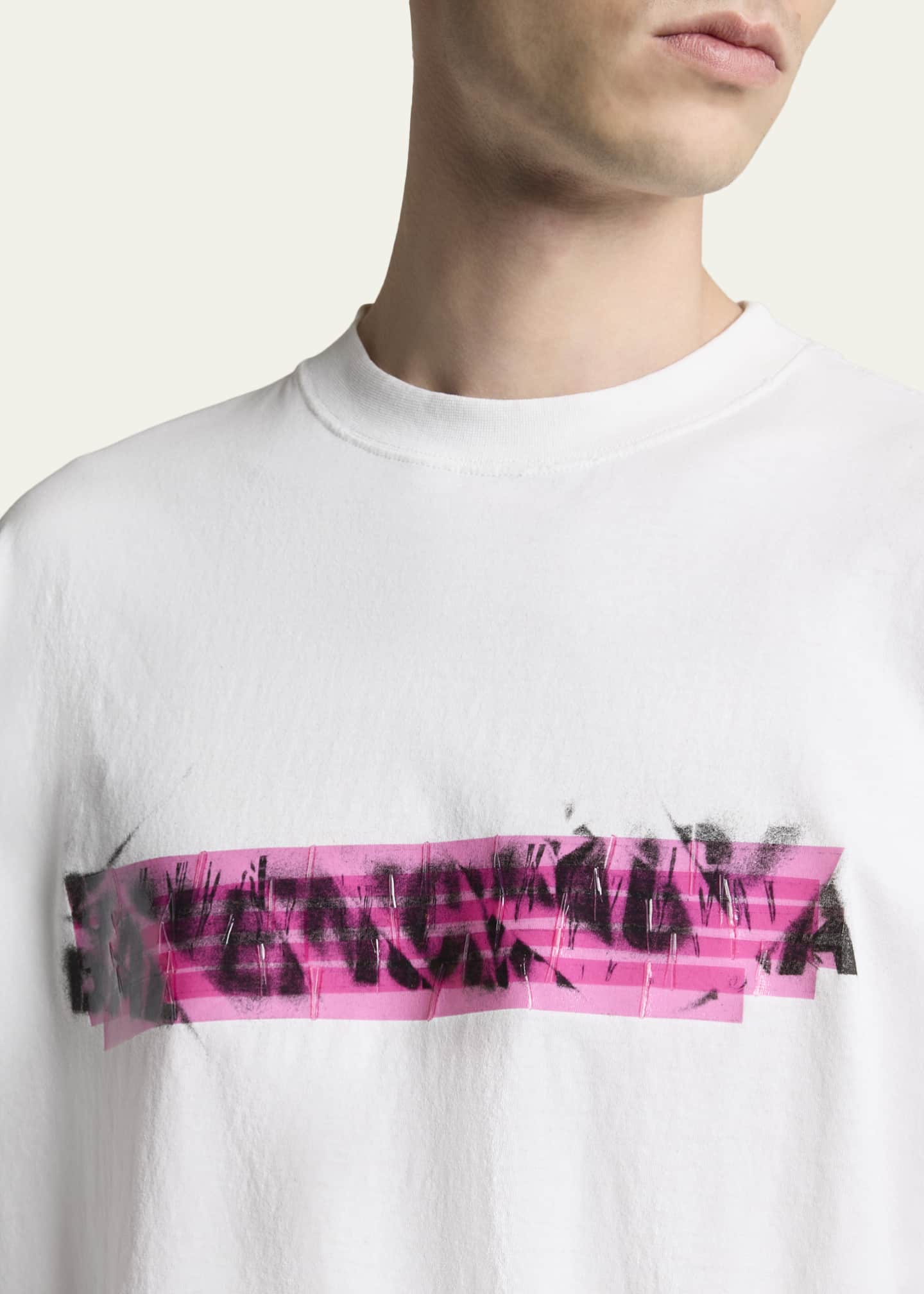Balenciaga Men's Messy Spray Medium-Fit T-Shirt - Bergdorf Goodman