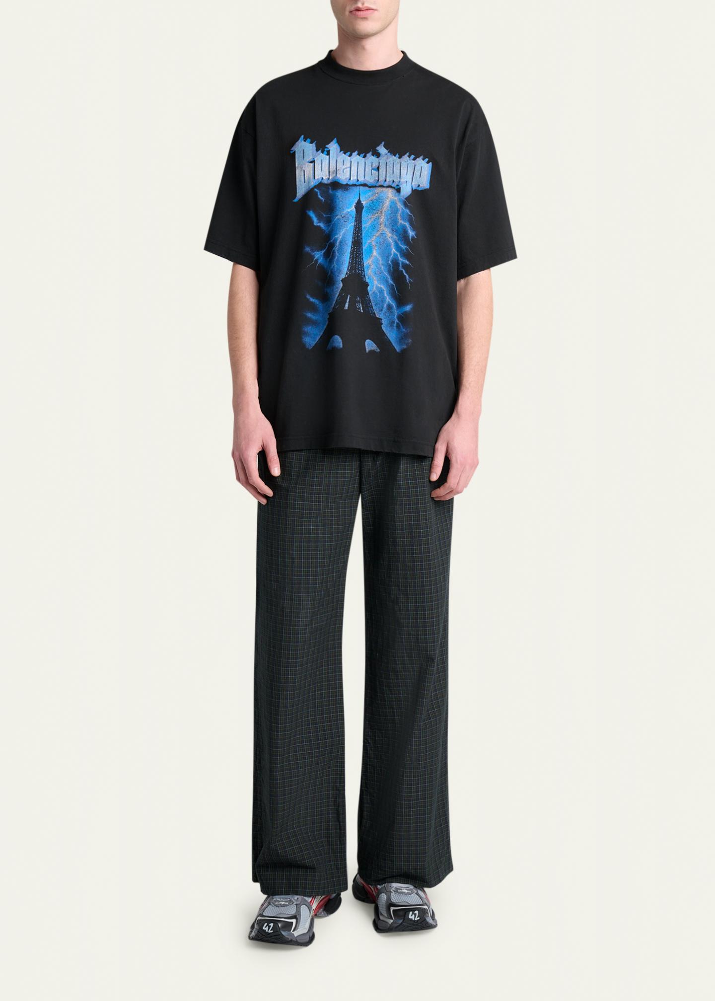 Balenciaga Men's Paris Thunderstorm Oversized T-Shirt - Bergdorf