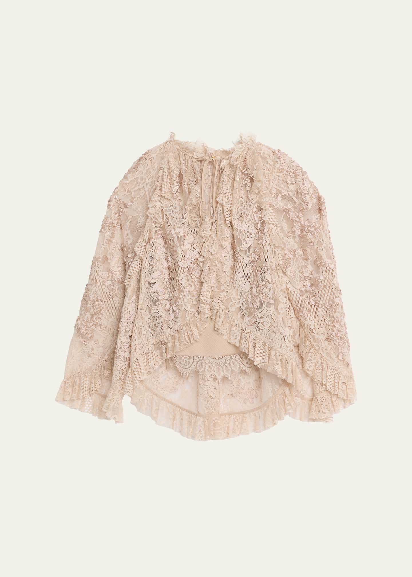 Kobi Halperin Harmony Ruffle-Trim Lace Blouse - Bergdorf Goodman