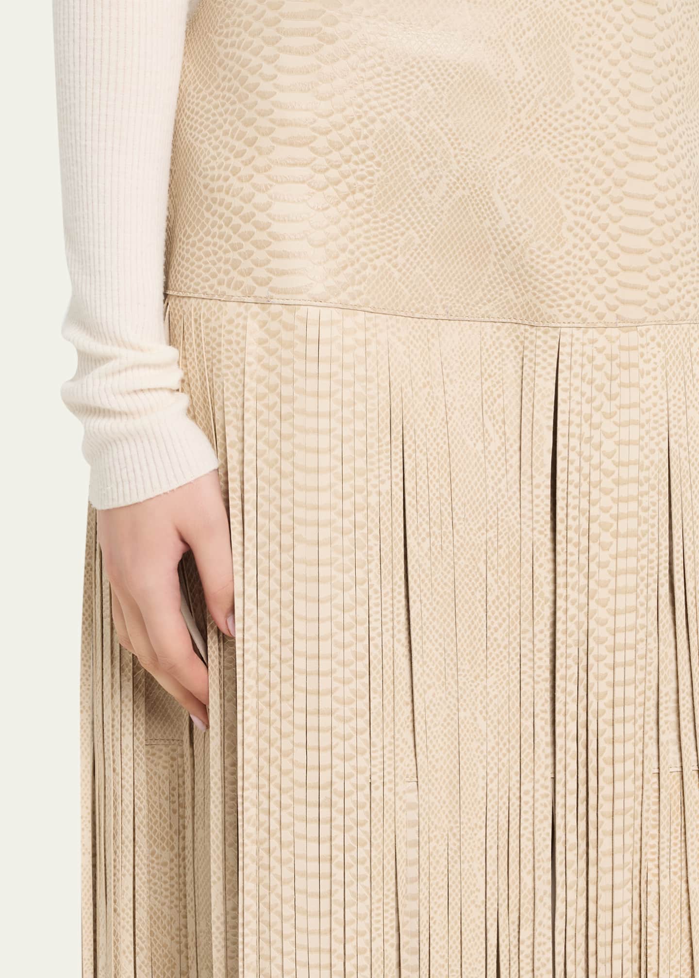 Kobi Halperin Parker Leather Fringe Skirt - Bergdorf Goodman