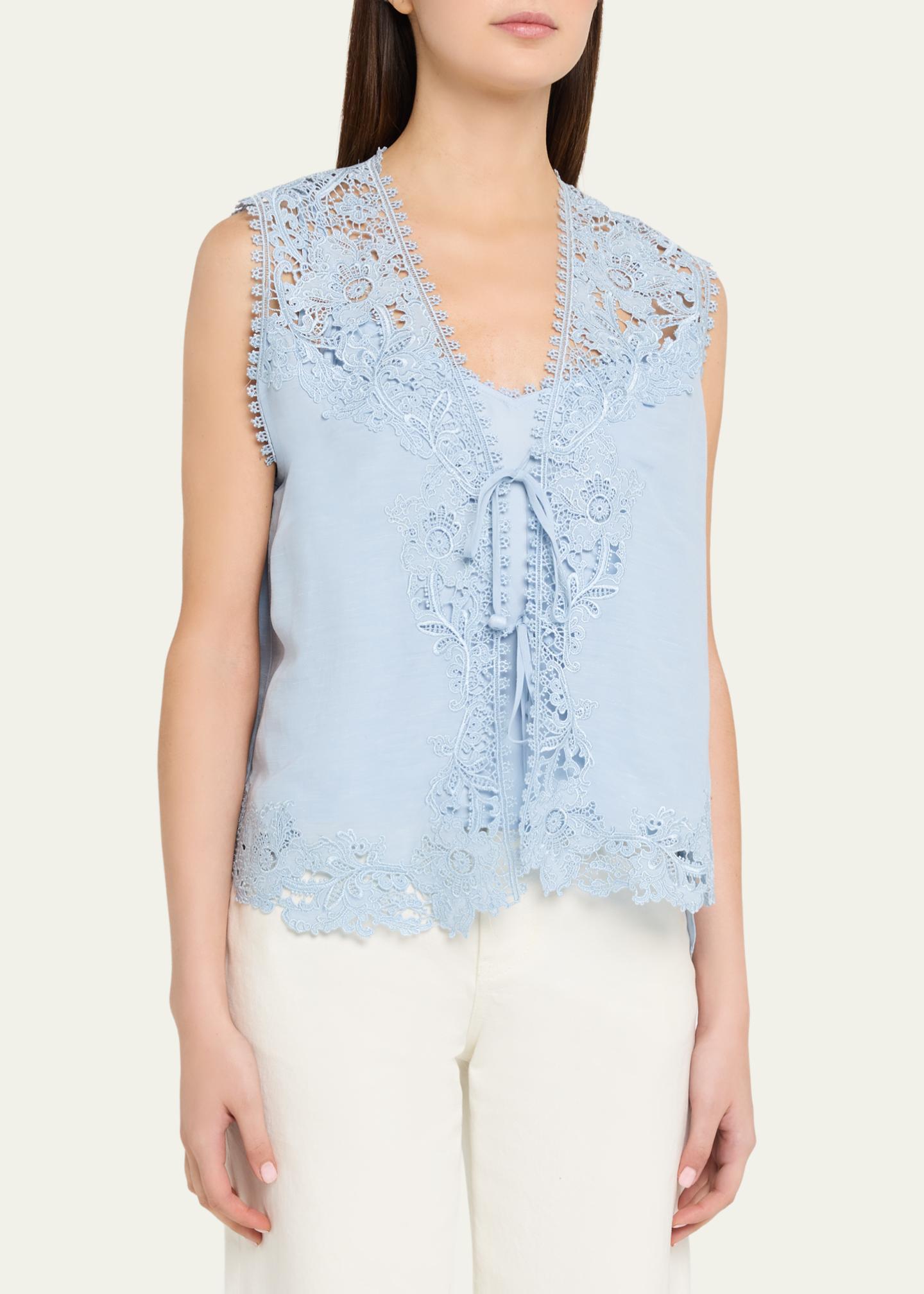 Kobi Halperin Bianca Lace-Trimmed Blouse - Bergdorf Goodman