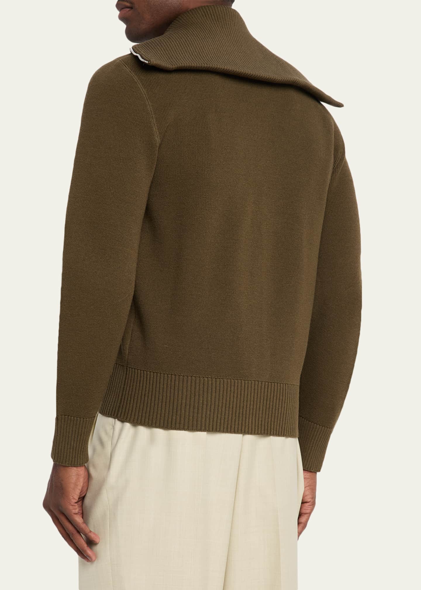 Bottega Veneta Men's Wool and Cotton Knit Full-Zip Cardigan