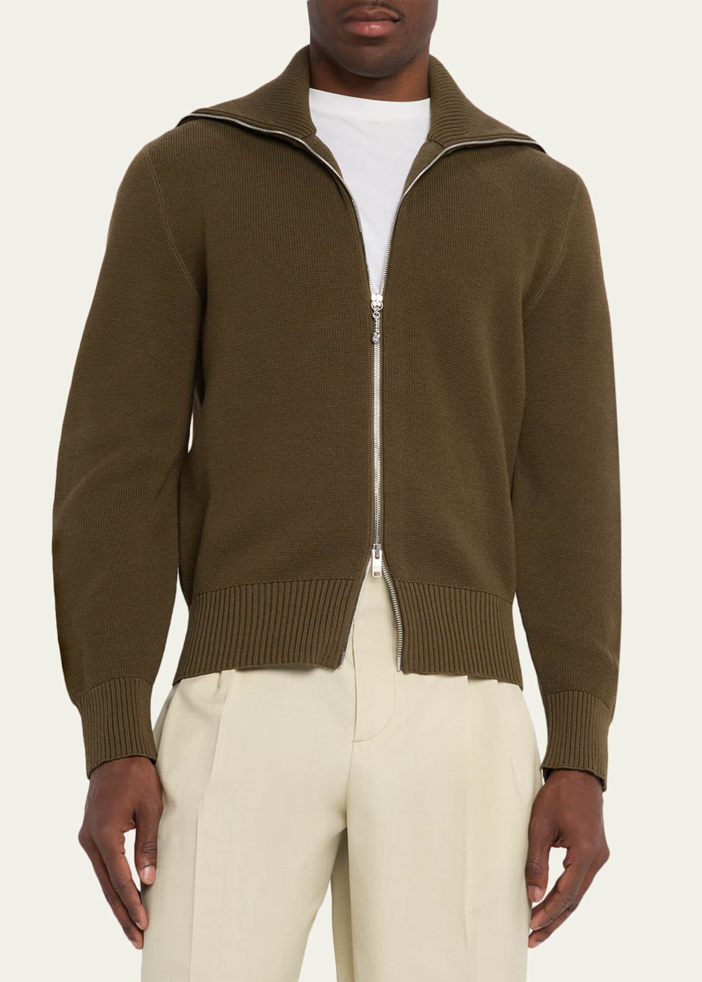 Bottega Veneta Men's Wool and Cotton Knit Full-Zip Cardigan