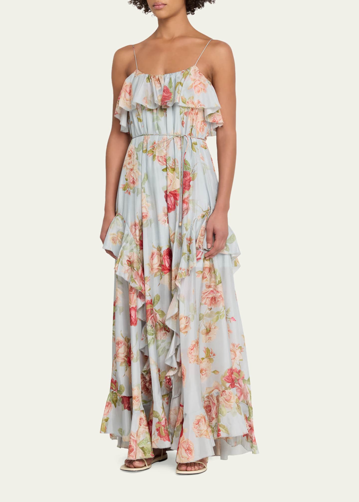brown polka dot maxi dress Motira | Brown Polka-Dot Asymmetric-Neck Maxi Dress With Asymmetric Drop-Waist