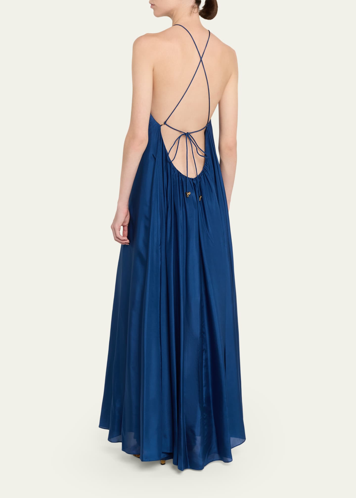 Zimmermann Aster Gathered Bead Maxi Dress in Blue - Size 2 / M