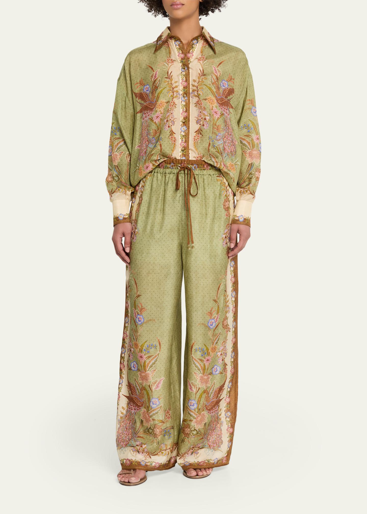 ZIMMERMANN Lucia Silk Embroidery ジマーマン Zimmermann Indra Relaxed Silk Shirt - Bergdorf Goodman