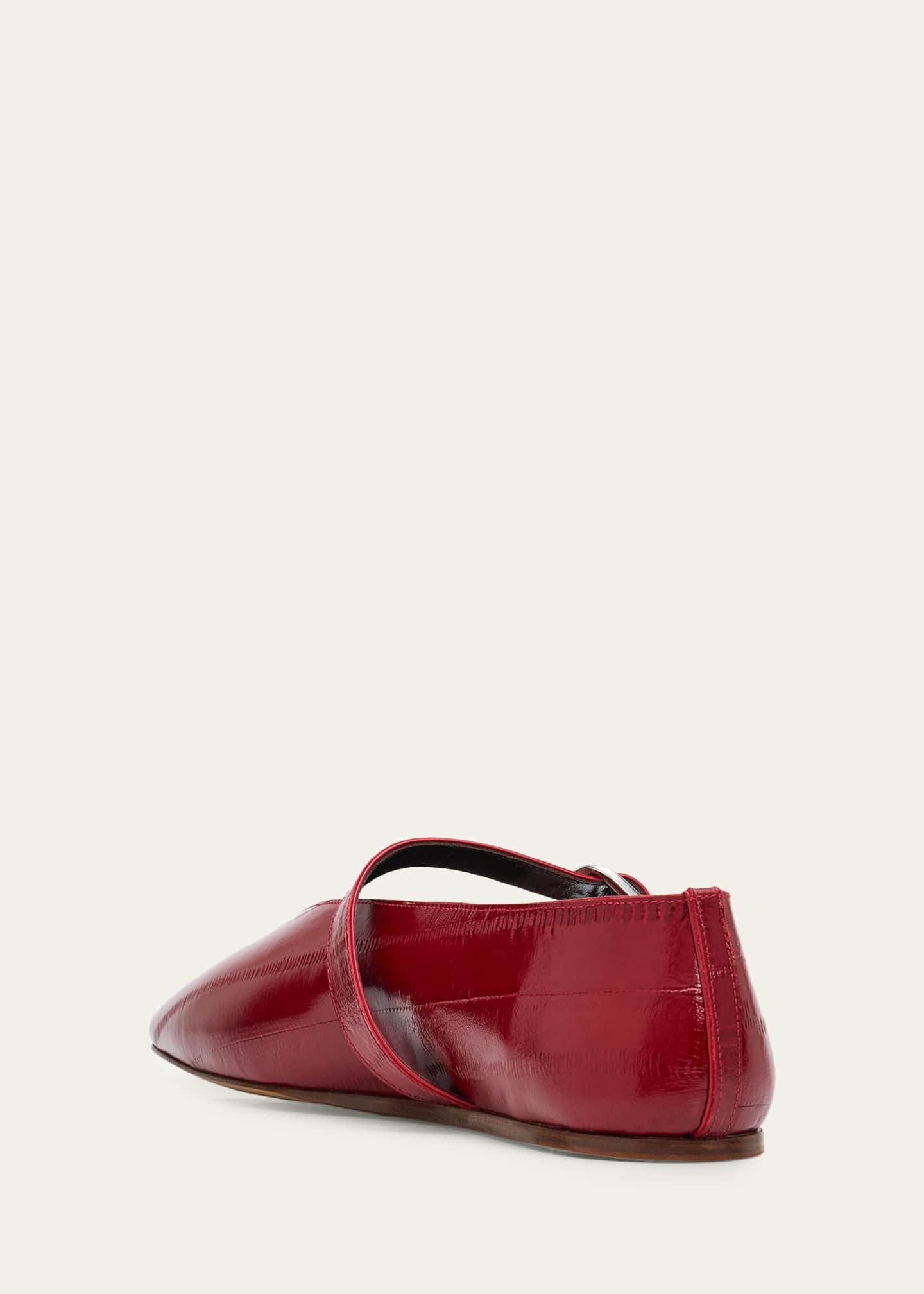 Le Monde Beryl Stella Eel-Embossed Leather Mary Jane Ballerina