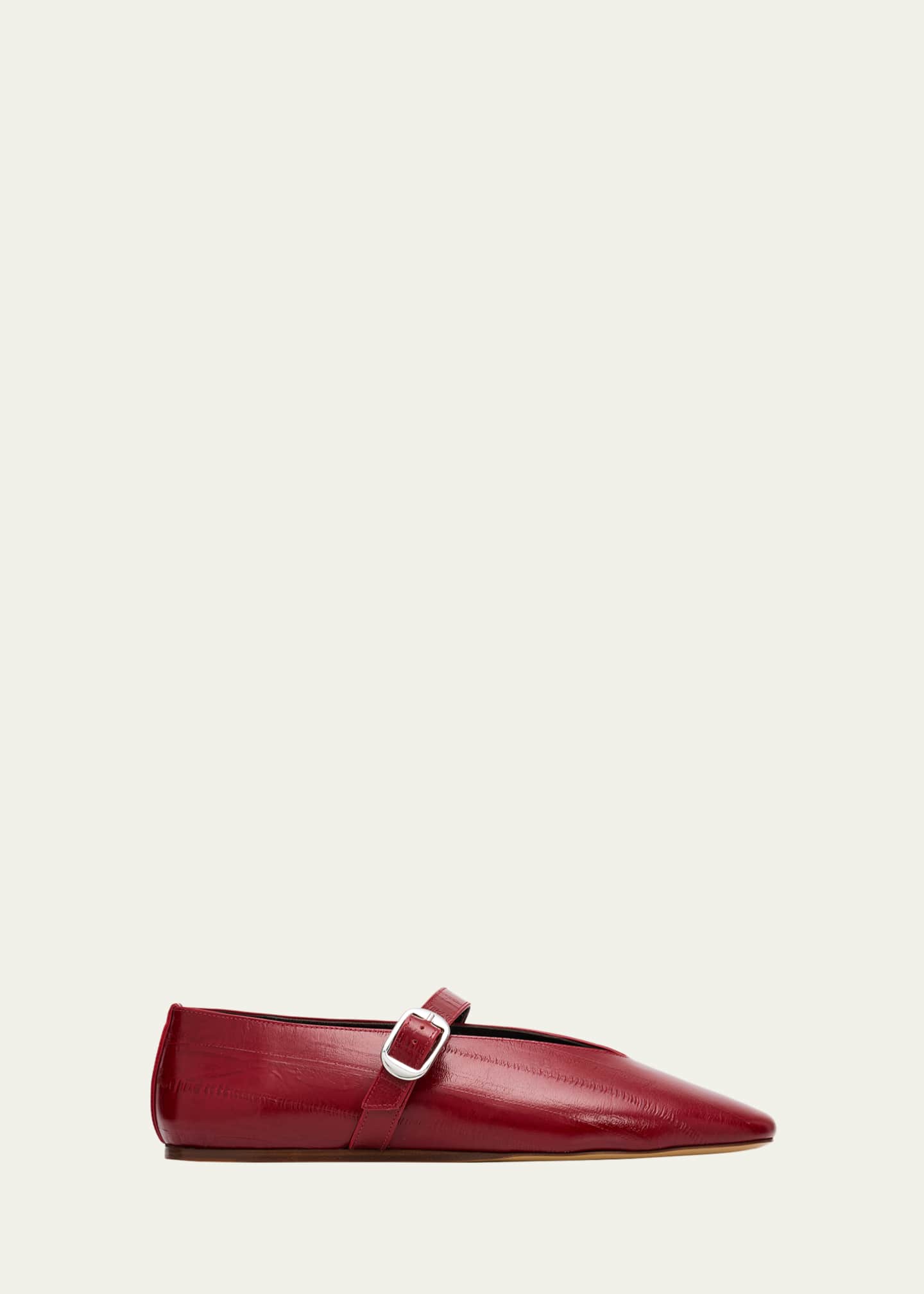 Le Monde Beryl Stella Eel-Embossed Leather Mary Jane Ballerina