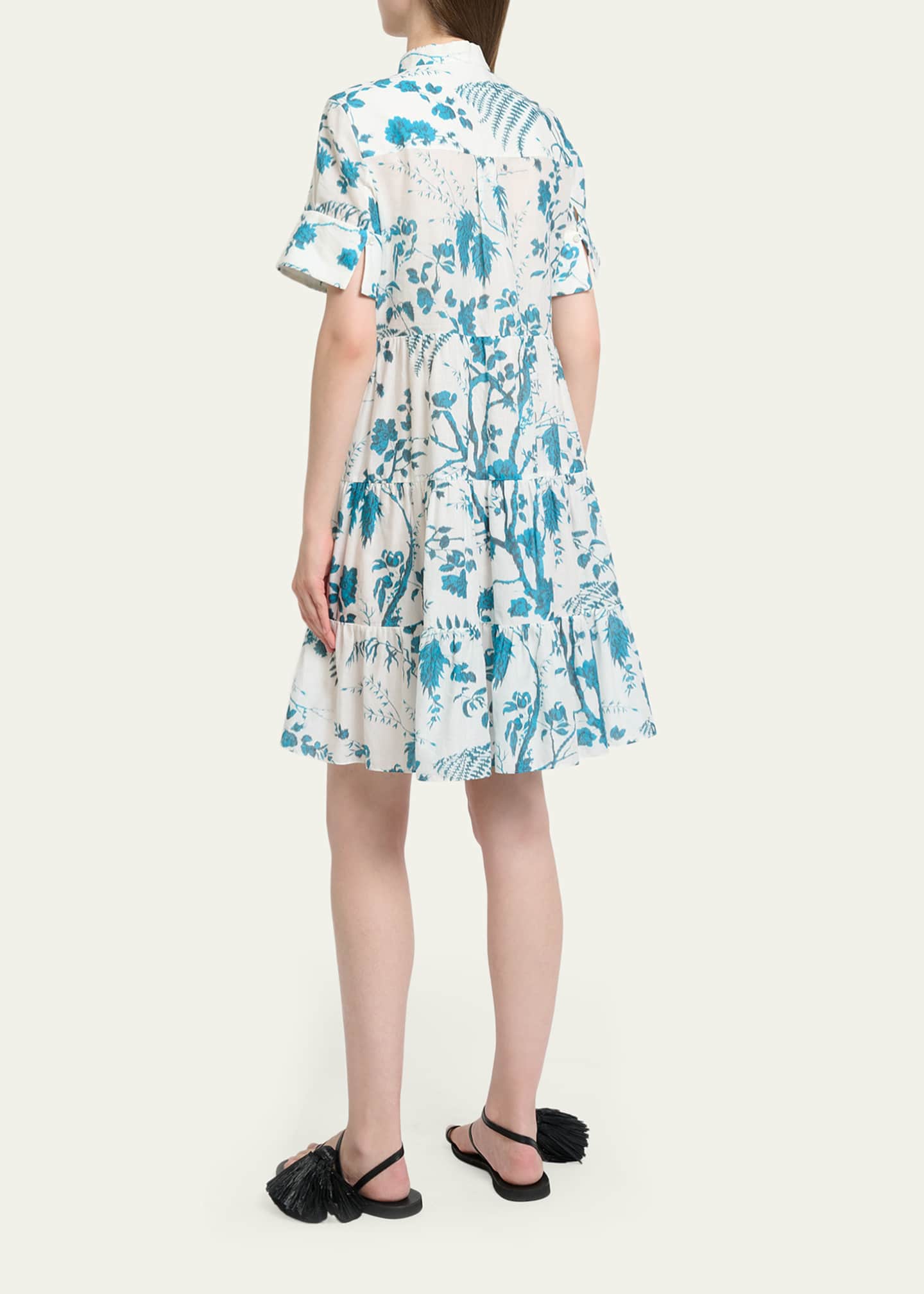 erdem mini dress Embroidered Cotton Twill Hourglass Mini Dress