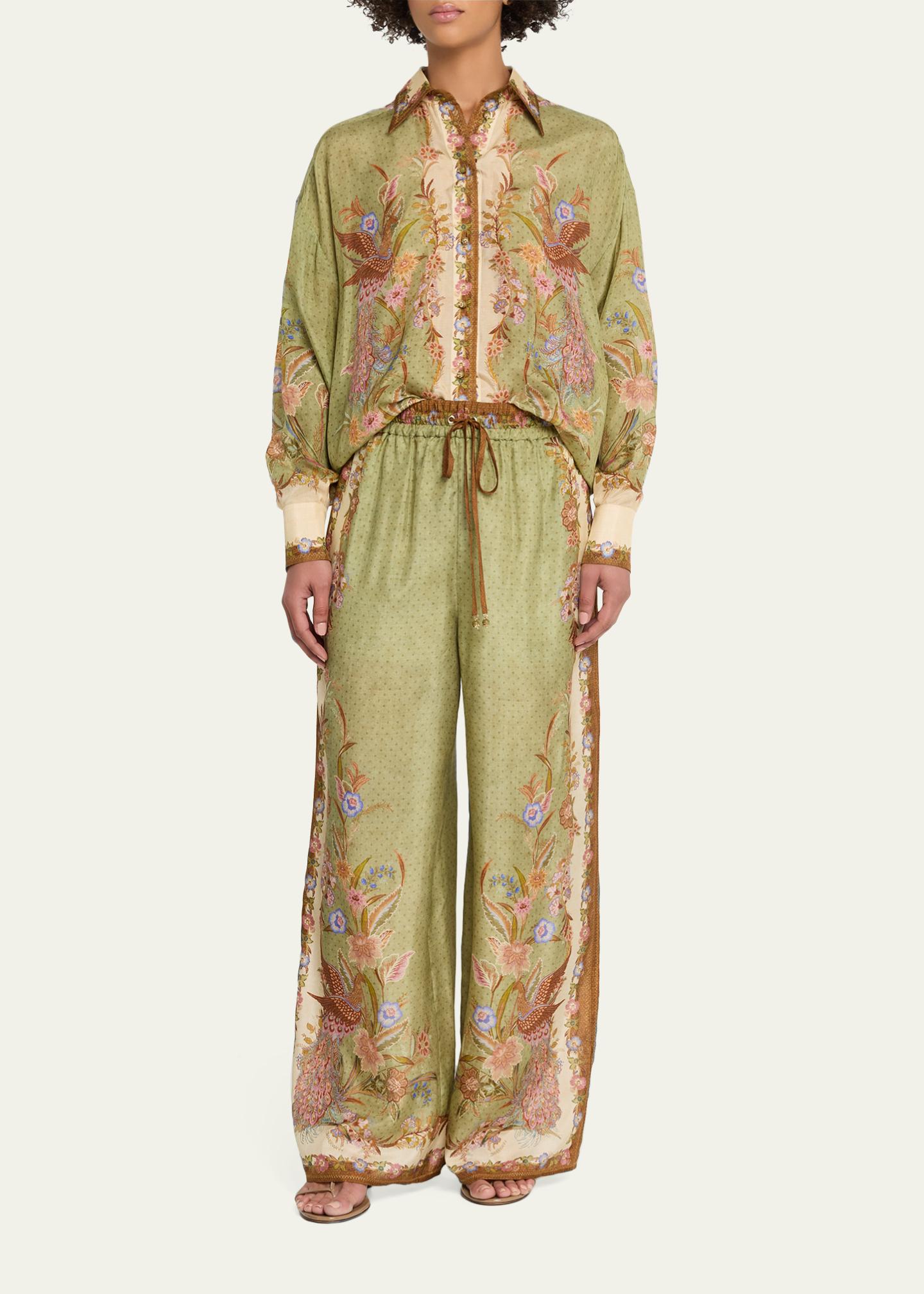 Zimmermann Indra Silk Drawstring Pants - Bergdorf Goodman