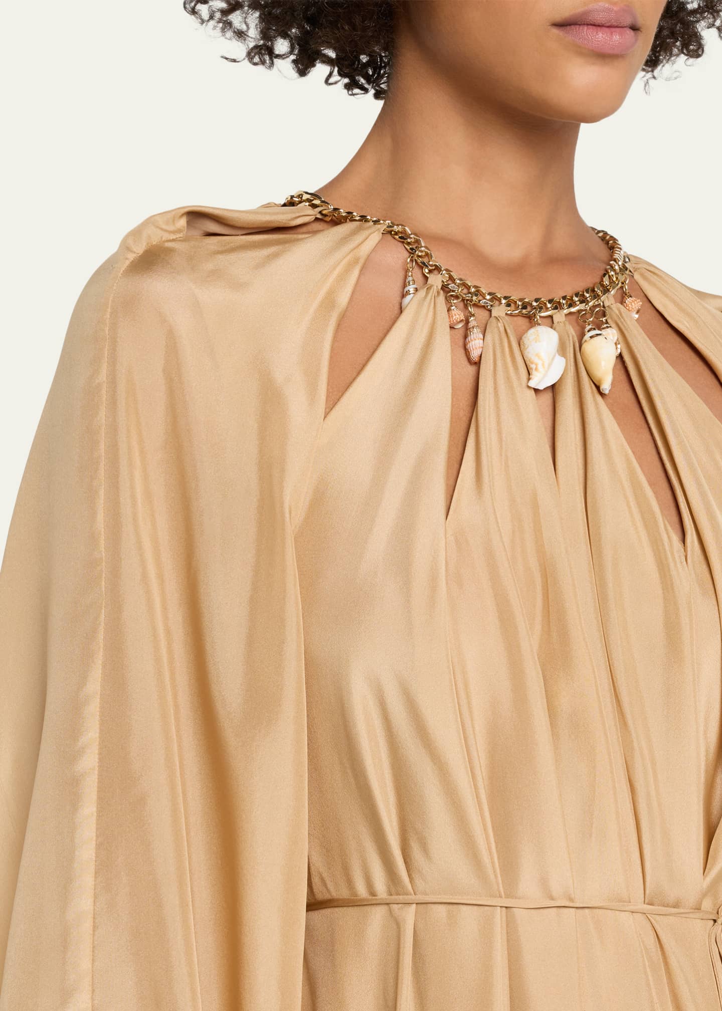 Zimmermann Mahon Silk Chain Maxi Dress, Champagne, Women's, 4, Casual & Work Dresses Maxi Dresses