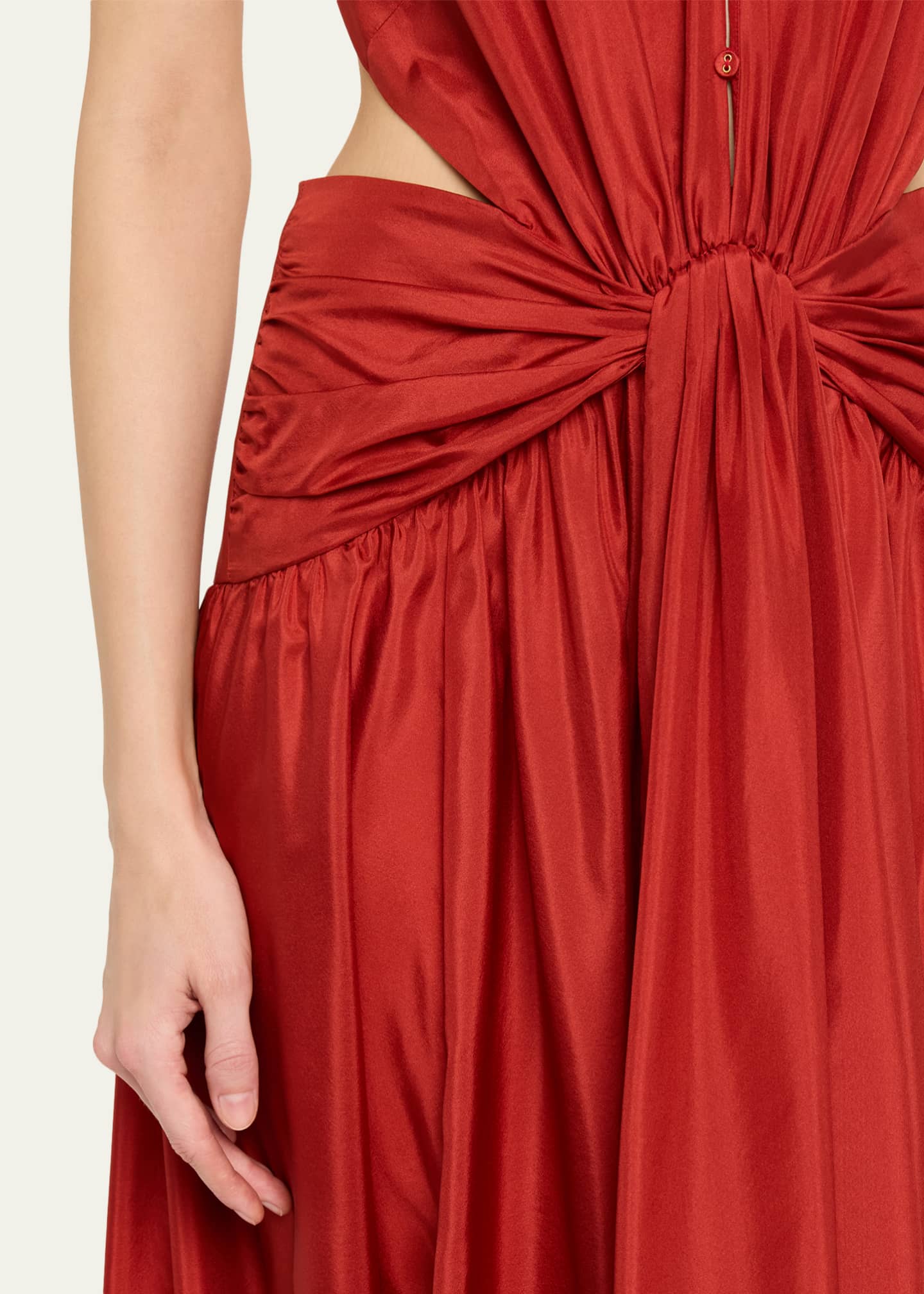 Zimmermann Indra Plunge Halter Maxi Dress in Red - Size 0 / XS