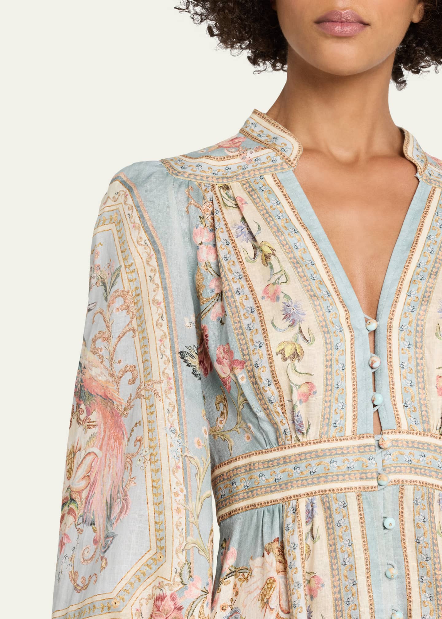 zimmermann midi day dress Roselight Linen Dress
