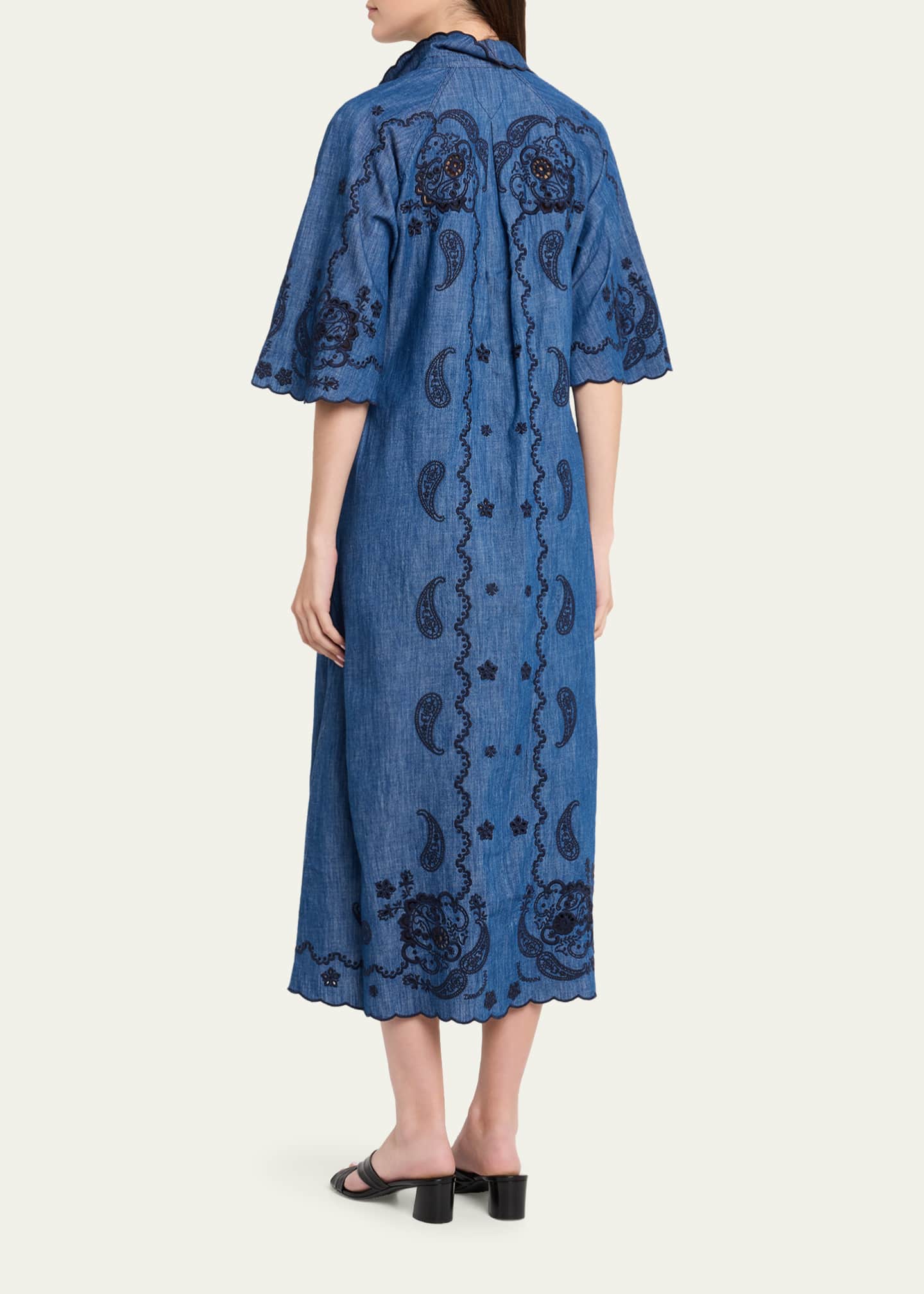zimmermann embroidered dress Zimmermann Indra embroidered ramie midi dress