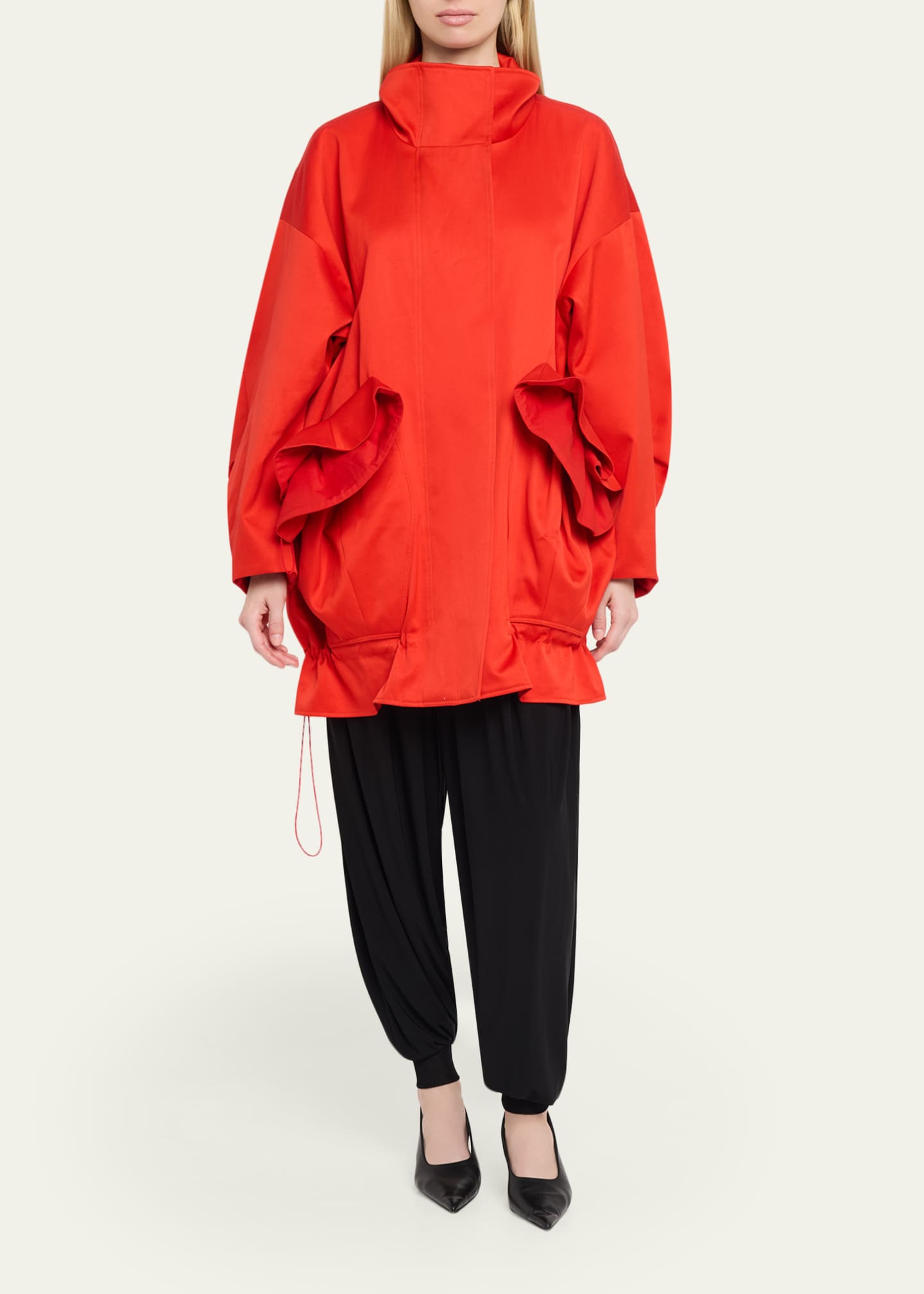 ASHLYN Chandra Ruffled Cocoon Coat - Bergdorf Goodman