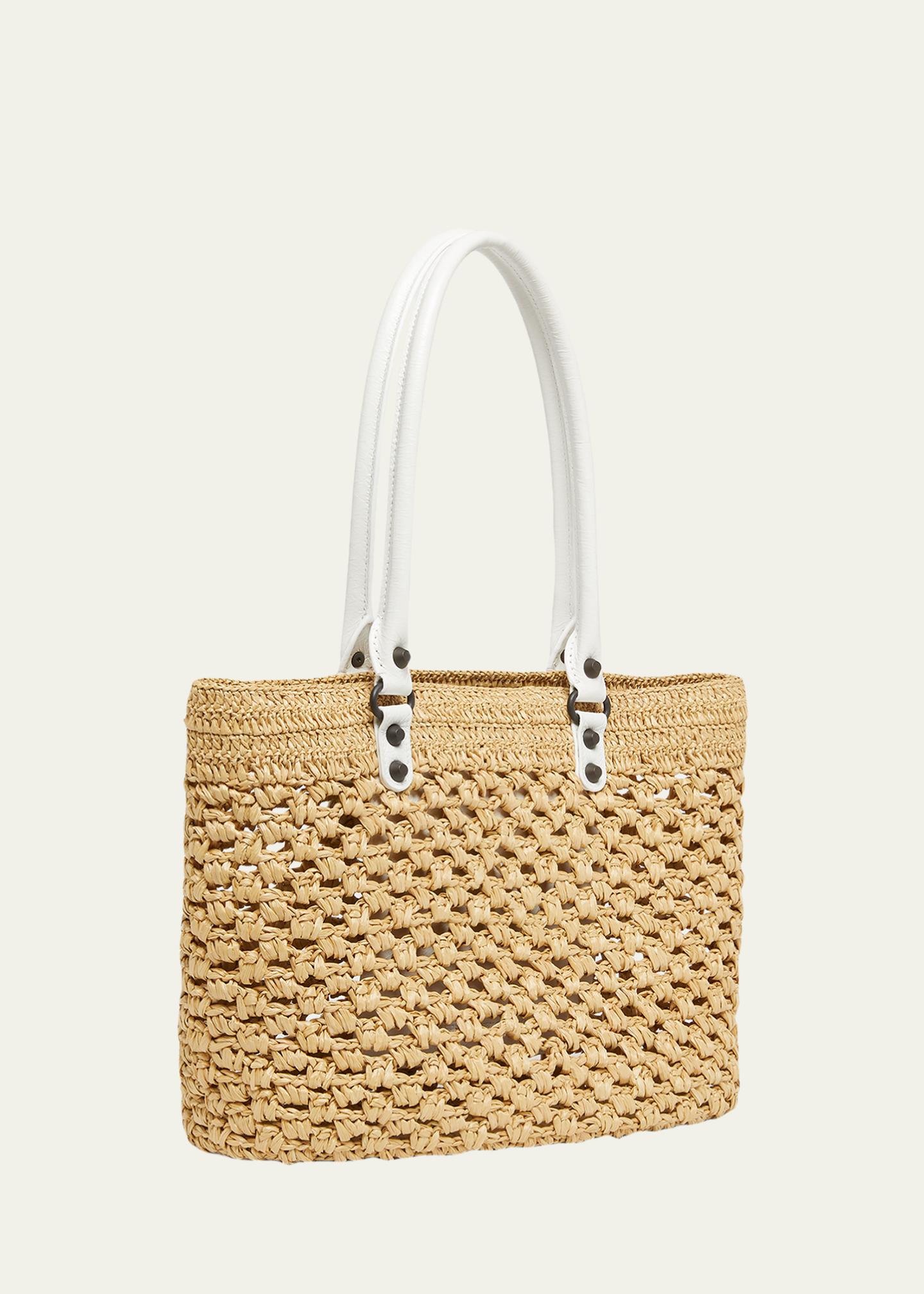 Balenciaga Le City Raffia Shoulder Bag - Bergdorf Goodman