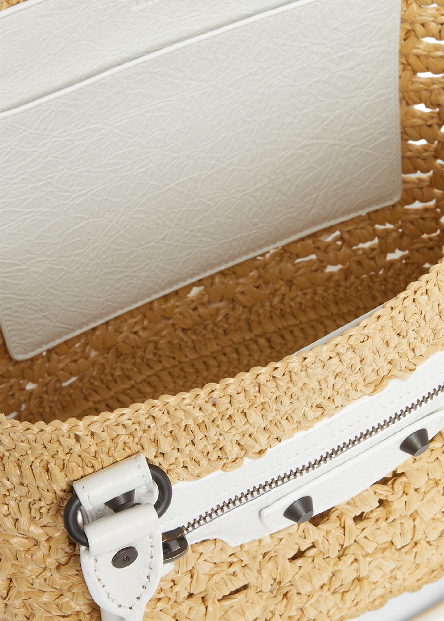 Balenciaga Le City Raffia Shoulder Bag - Bergdorf Goodman