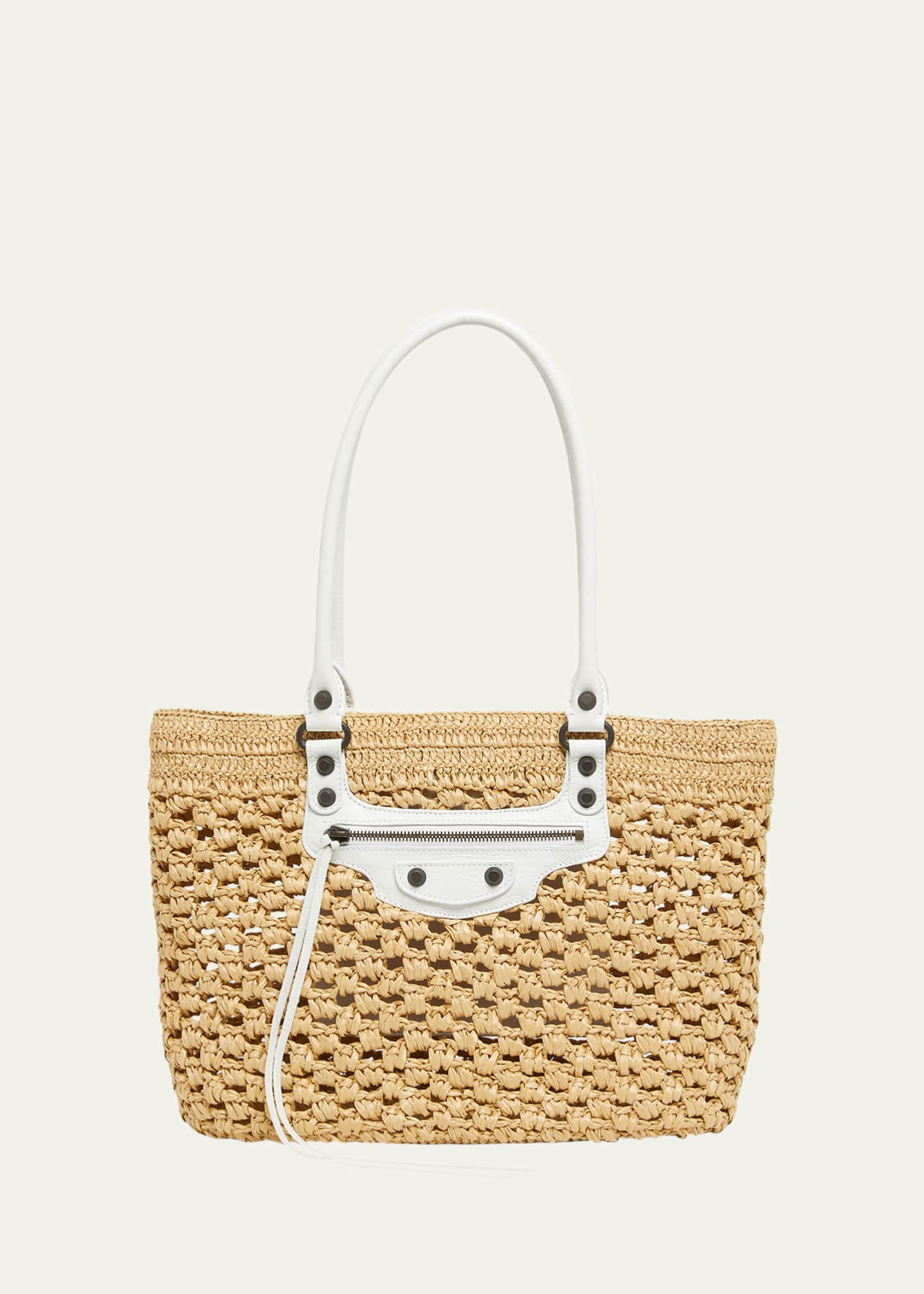 BALENCIAGA Le Cagole raffia bag cityシティ Balenciaga Le City Raffia Shoulder Bag - Bergdorf Goodman