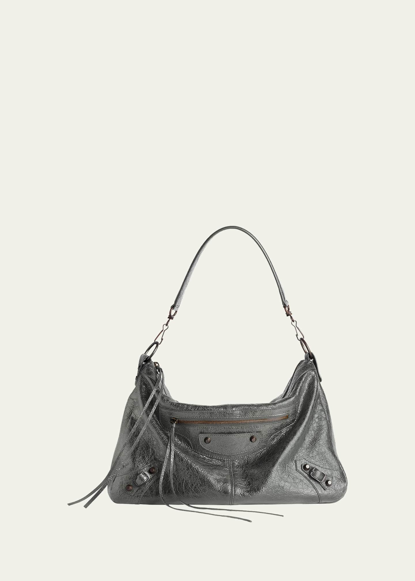 Balenciaga Men's Le City Moto Medium Leather Crossbody/Shoulder