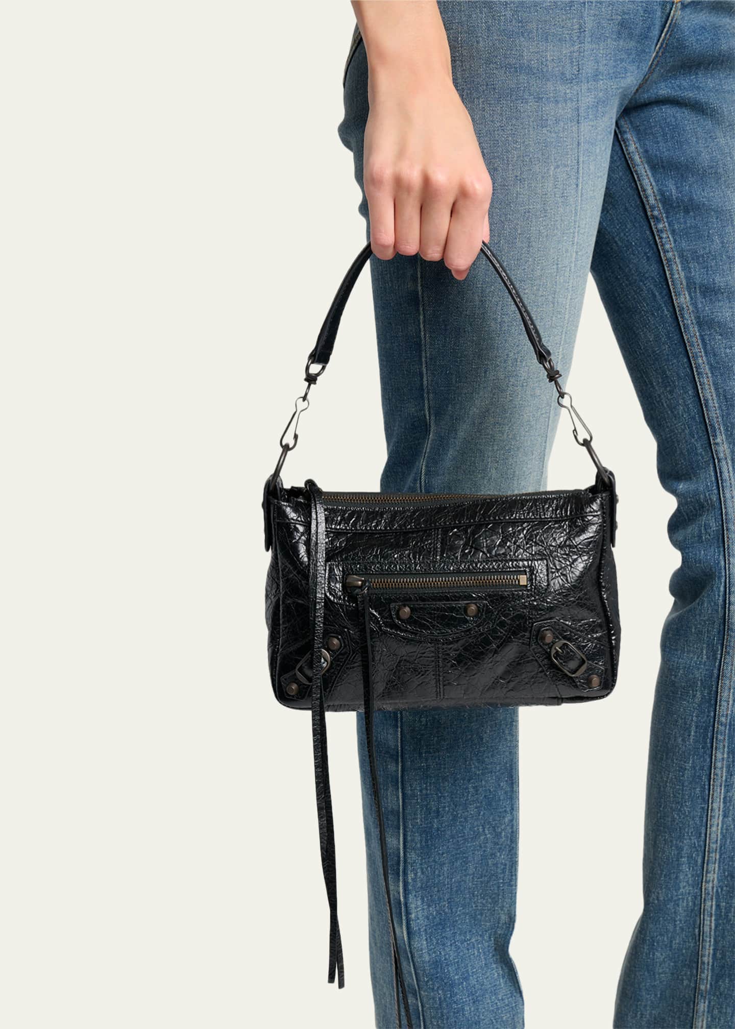 Balenciaga Le City Moto Mini Leather Shoulder Bag - Bergdorf Goodman