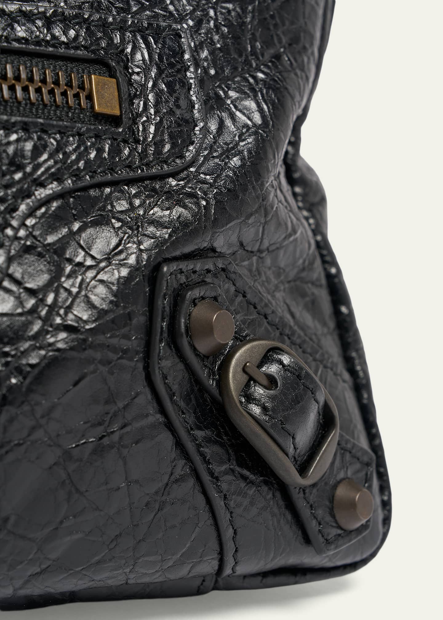 Balenciaga Le City Moto Mini Leather Shoulder Bag - Bergdorf Goodman