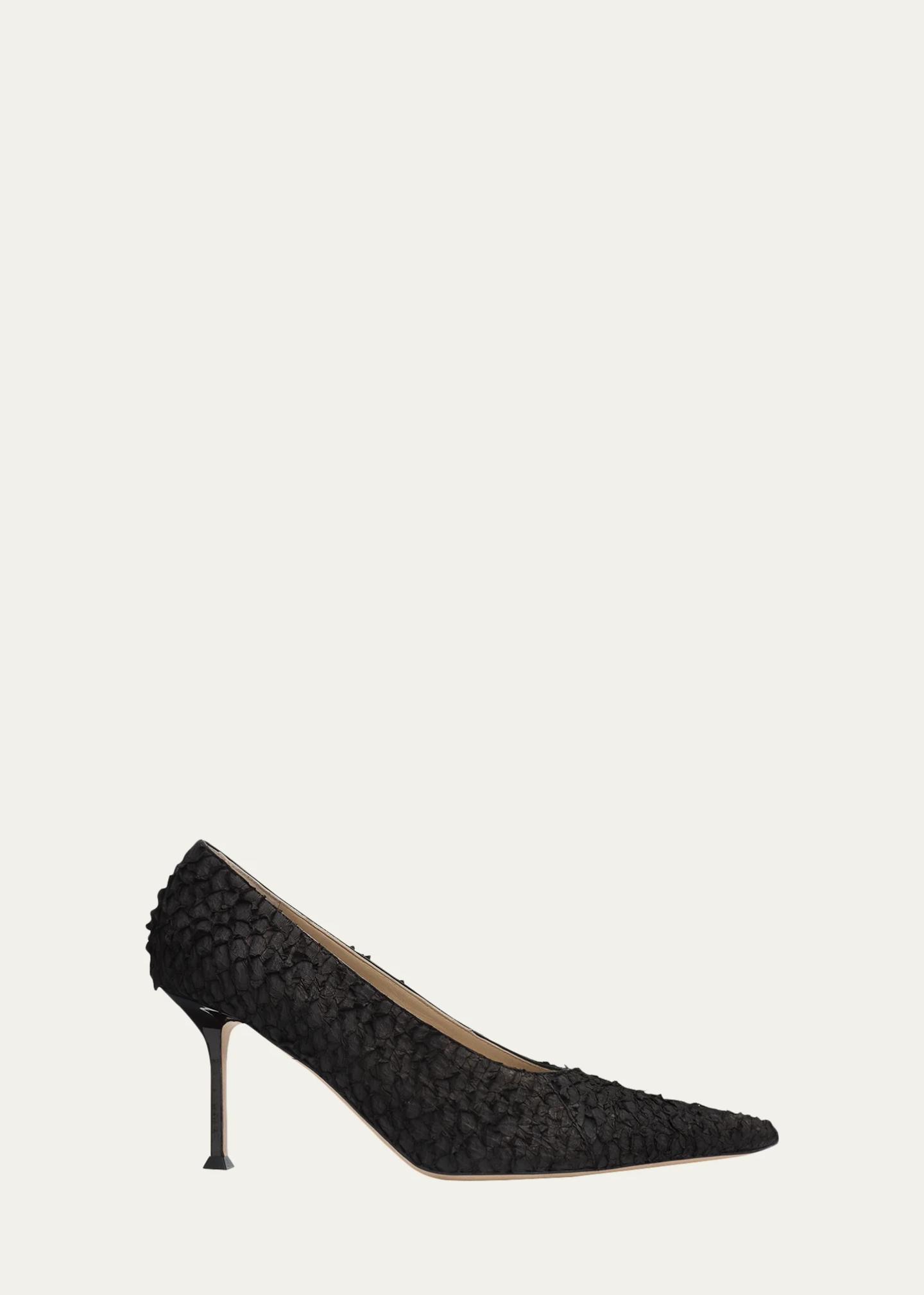 Christen 75mm Helix Python-Effect Leather Pumps - Bergdorf Goodman