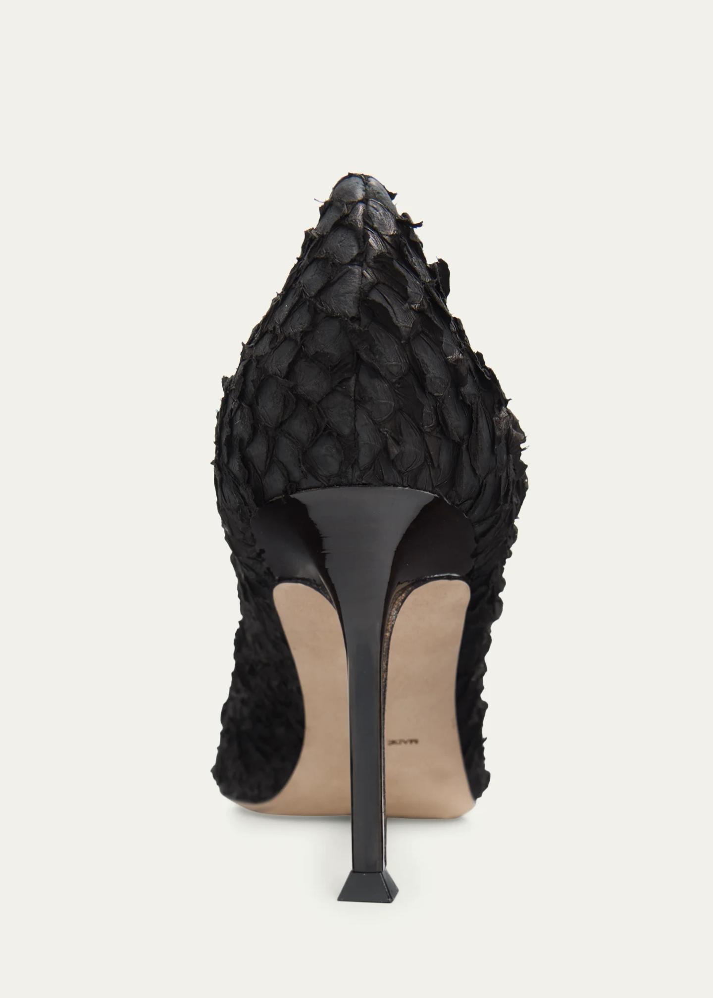 Christen 75mm Helix Python-Effect Leather Pumps - Bergdorf Goodman
