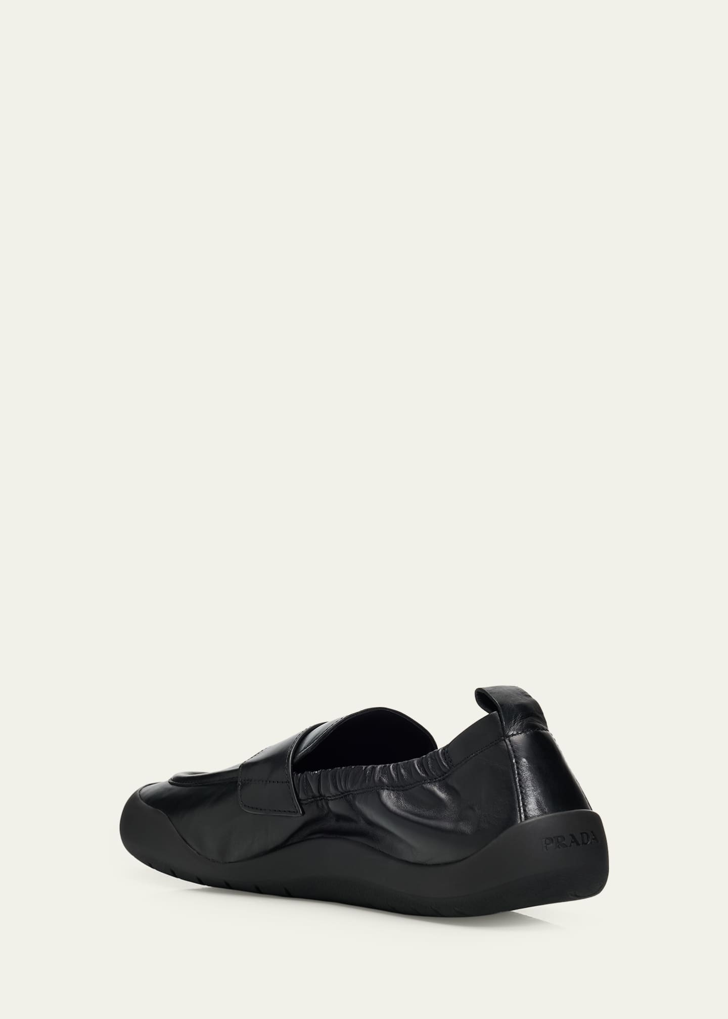 Prada Men's Speedrock Leather Rubber-Sole Penny Loafers - Bergdorf