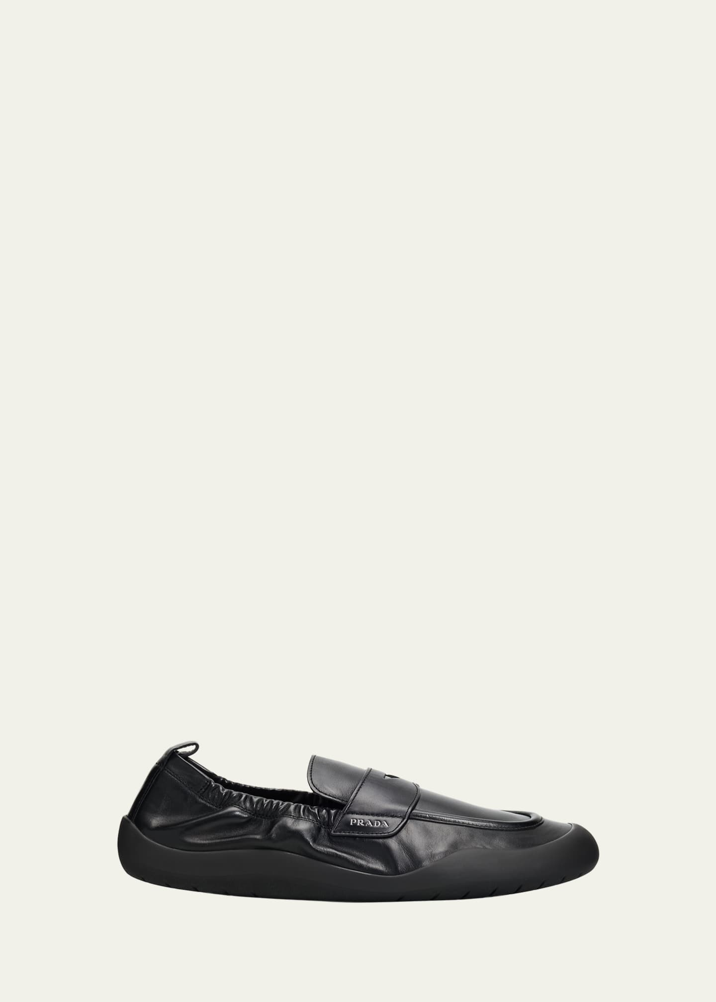 Prada Men's Speedrock Leather Rubber-Sole Penny Loafers - Bergdorf