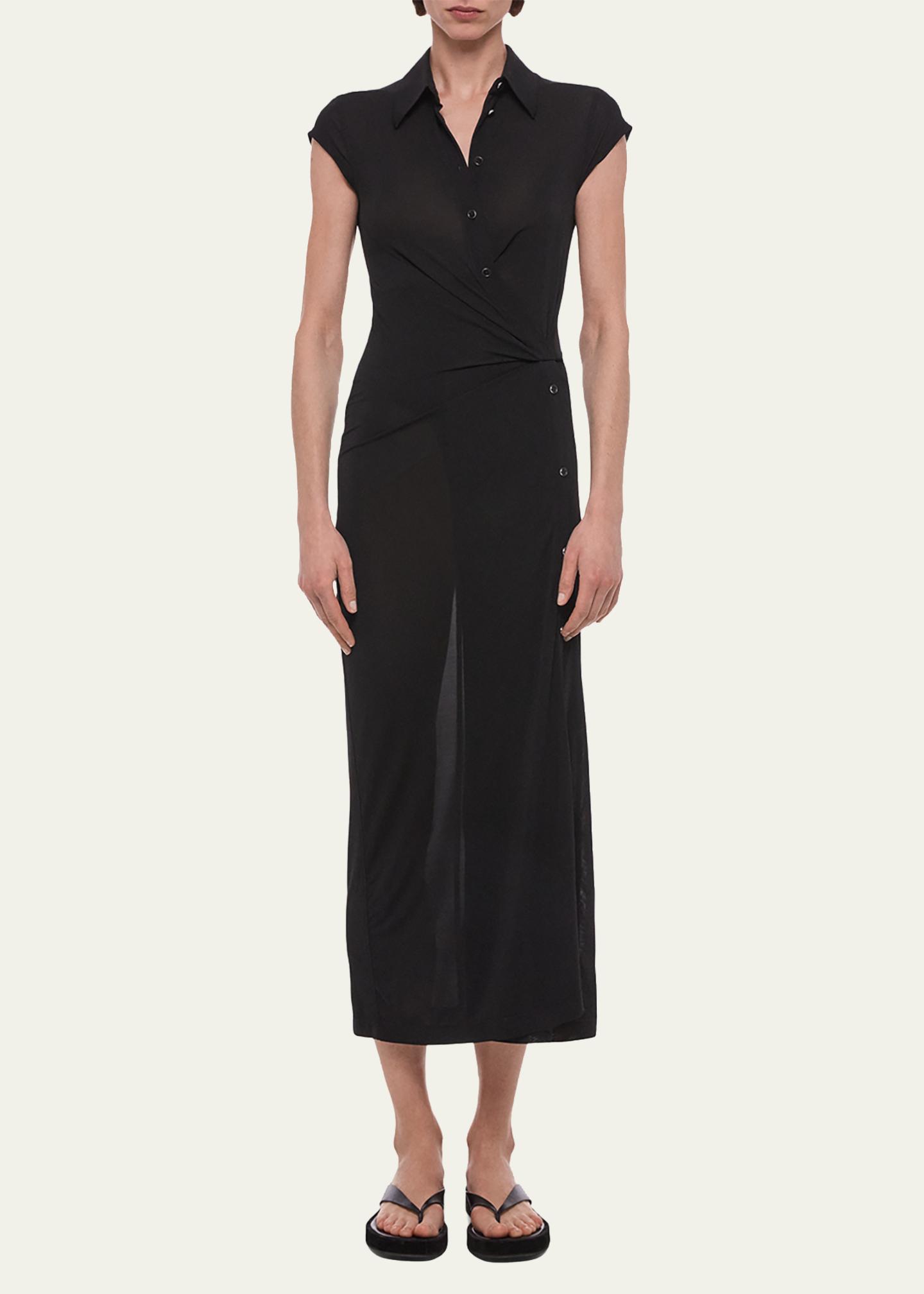 ワンピース HELMUT LANG SS1997 Dress 40 Helmut Lang Short-Sleeve Twist Jersey Midi Dress - Bergdorf Goodman