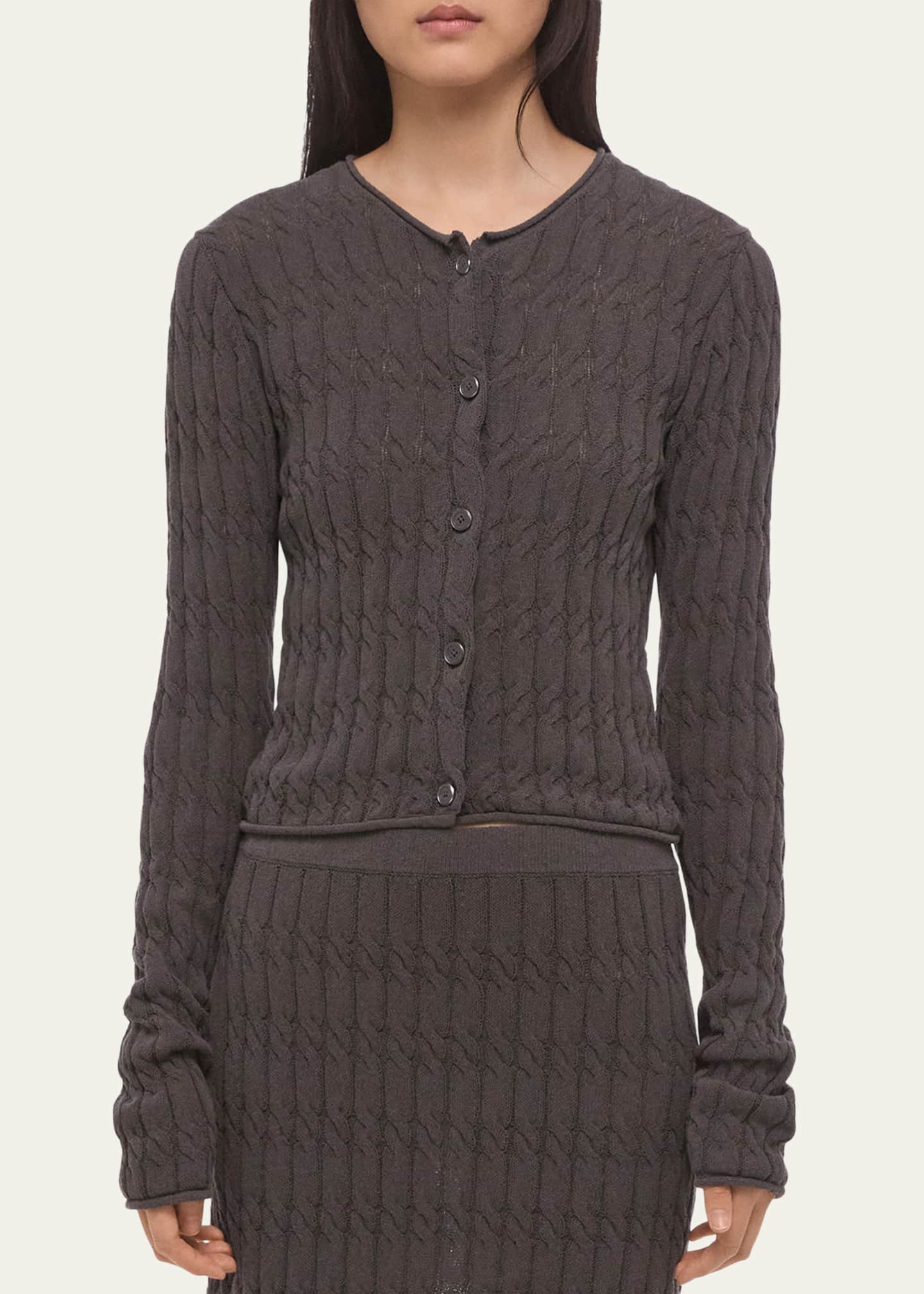 Helmut Lang Cable-Knit Cardigan - Bergdorf Goodman