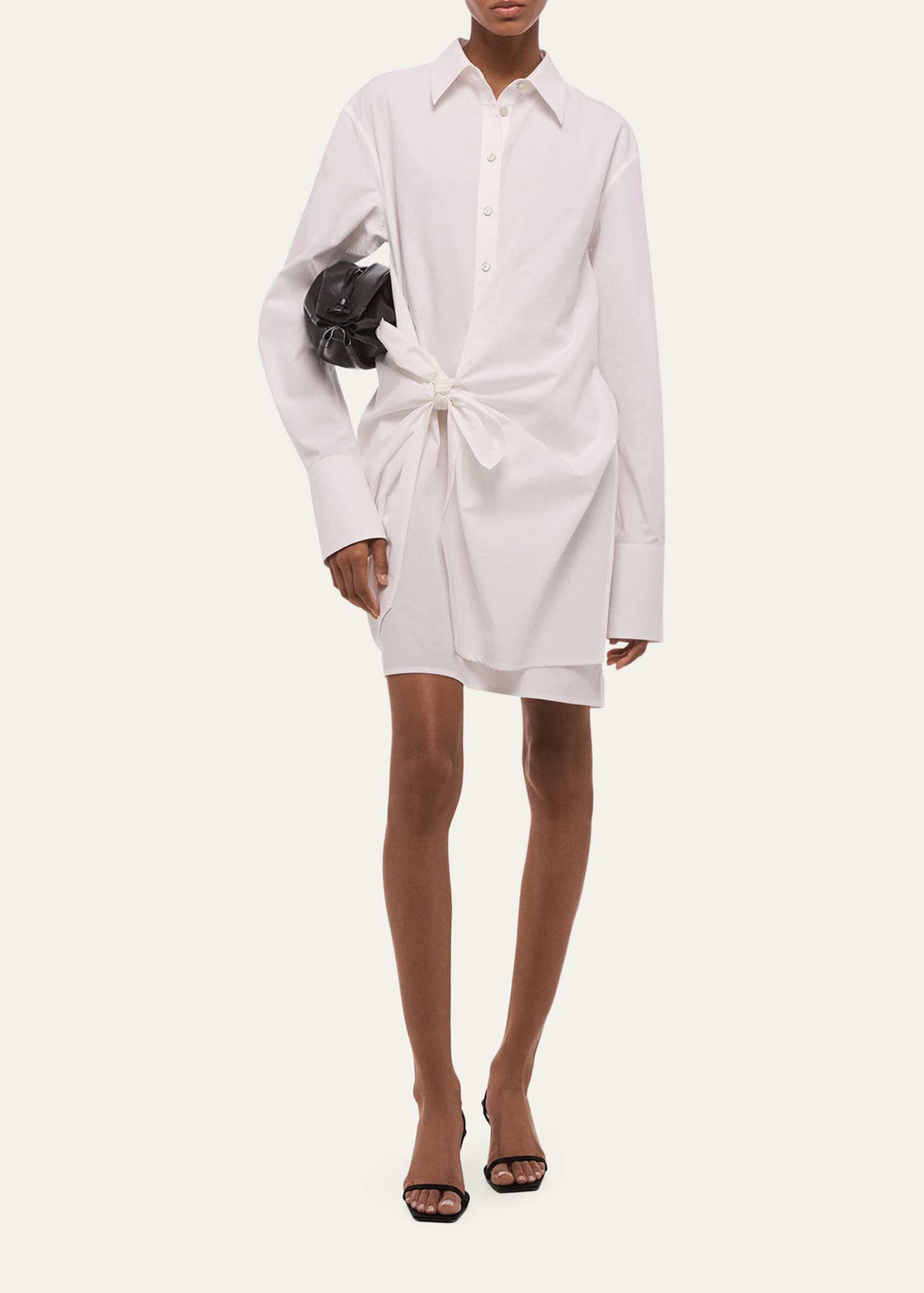 helmut lang white shirt dress Helmut Lang White Belted Shirt Dress Helmut Lang