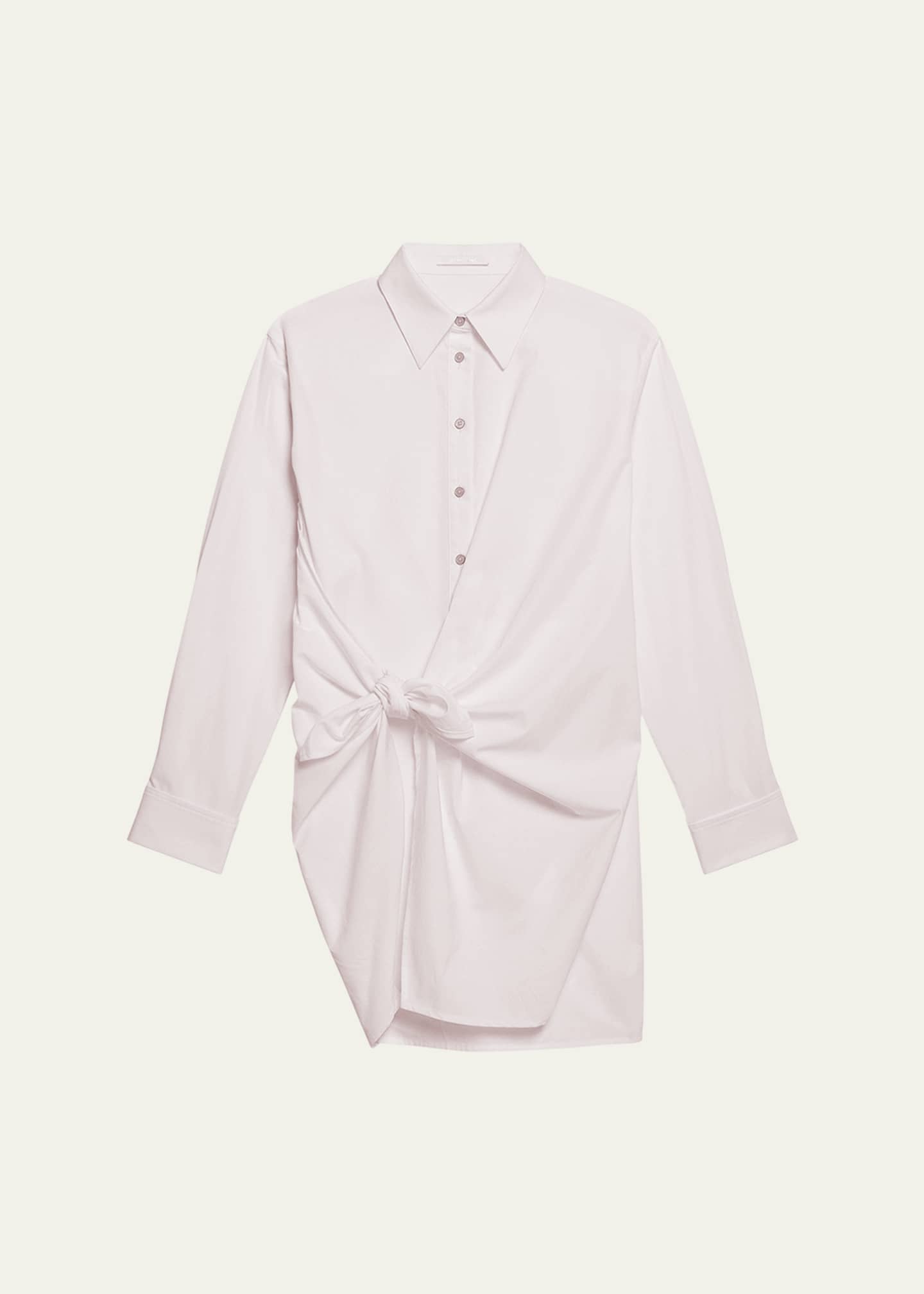 Helmut Lang Knotted Cotton Shirtdress - Bergdorf Goodman