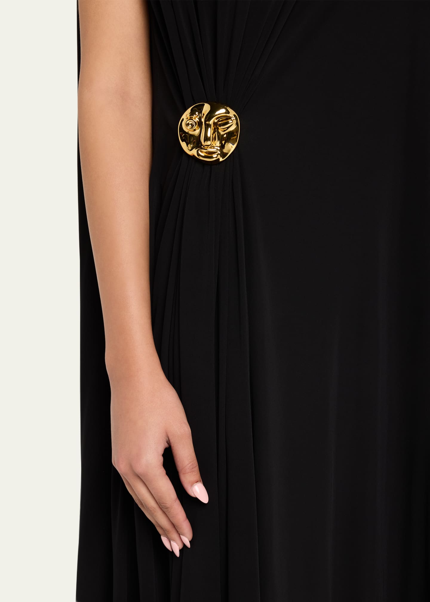 Bottega Veneta Mock-Neck Gathered Jersey Asymmetric Midi Dress - Bergdorf  Goodman