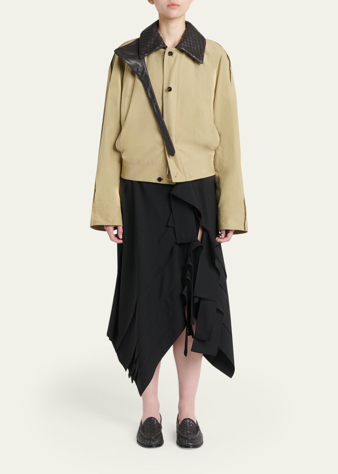 Bottega Veneta Intrecciato Collar Cotton Blouson Jacket - Bergdorf Goodman