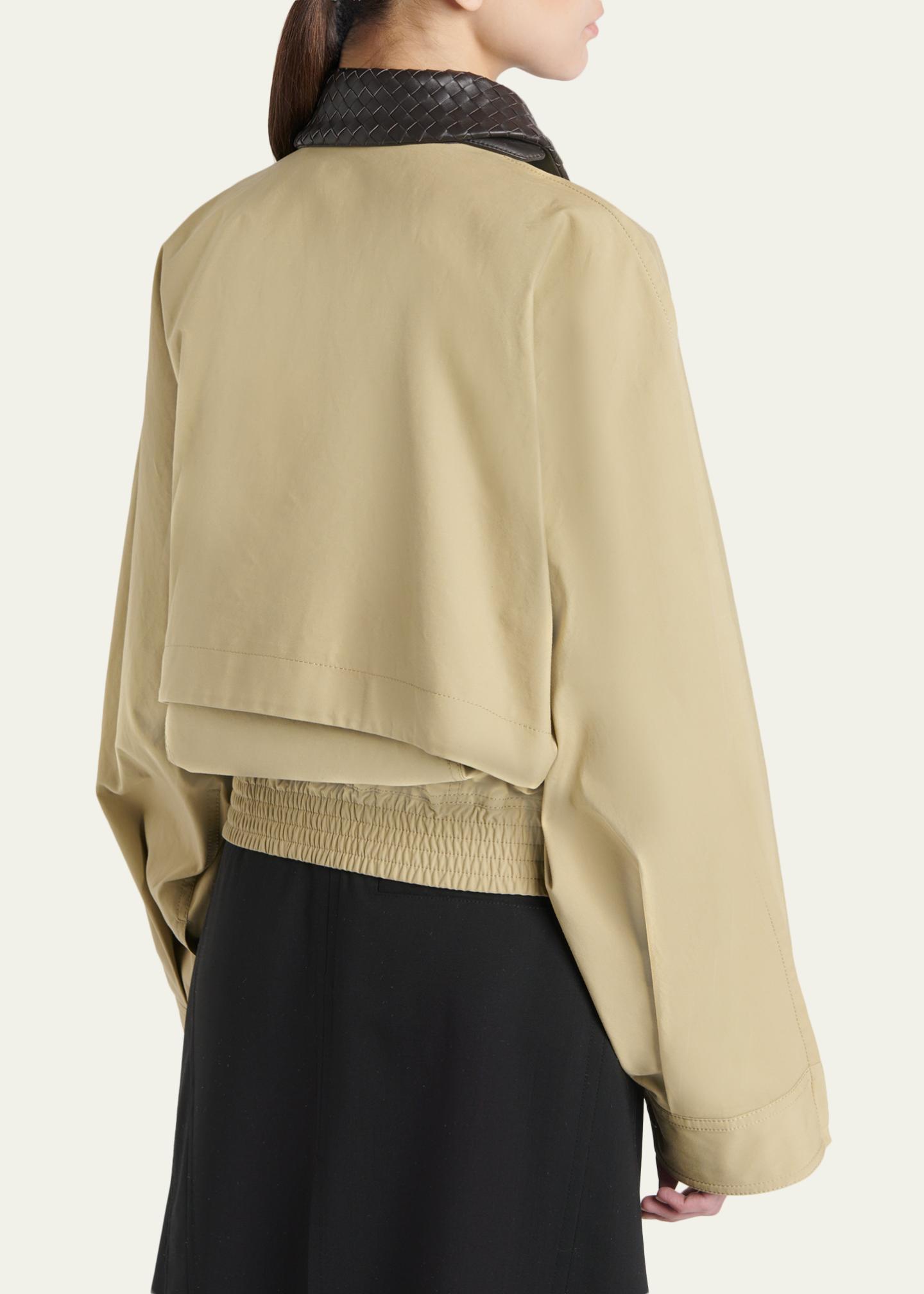 Bottega Veneta Intrecciato Collar Cotton Blouson Jacket - Bergdorf Goodman