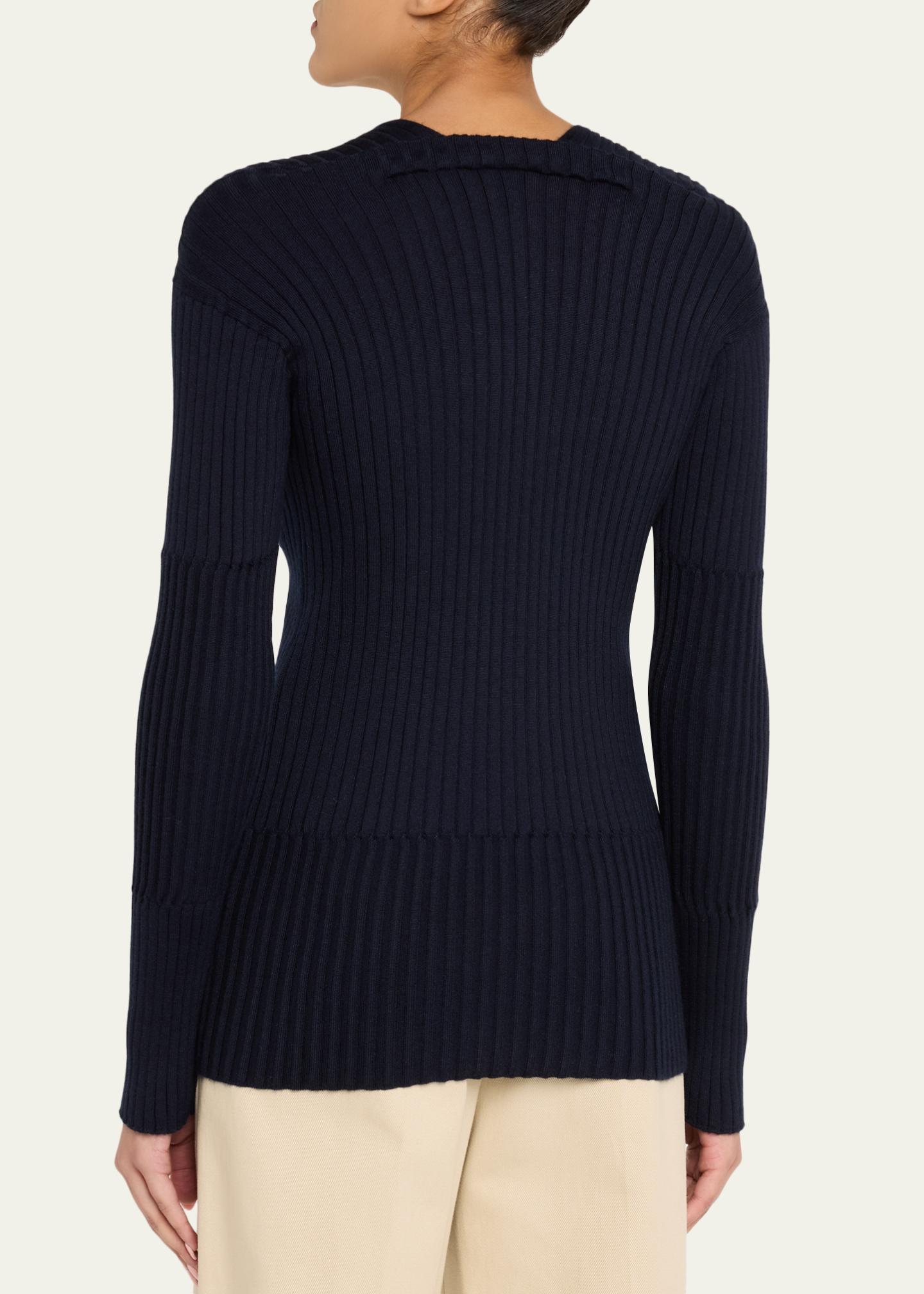 Bottega Veneta Claw Embellished Cashmere-Silk Rib Sweater