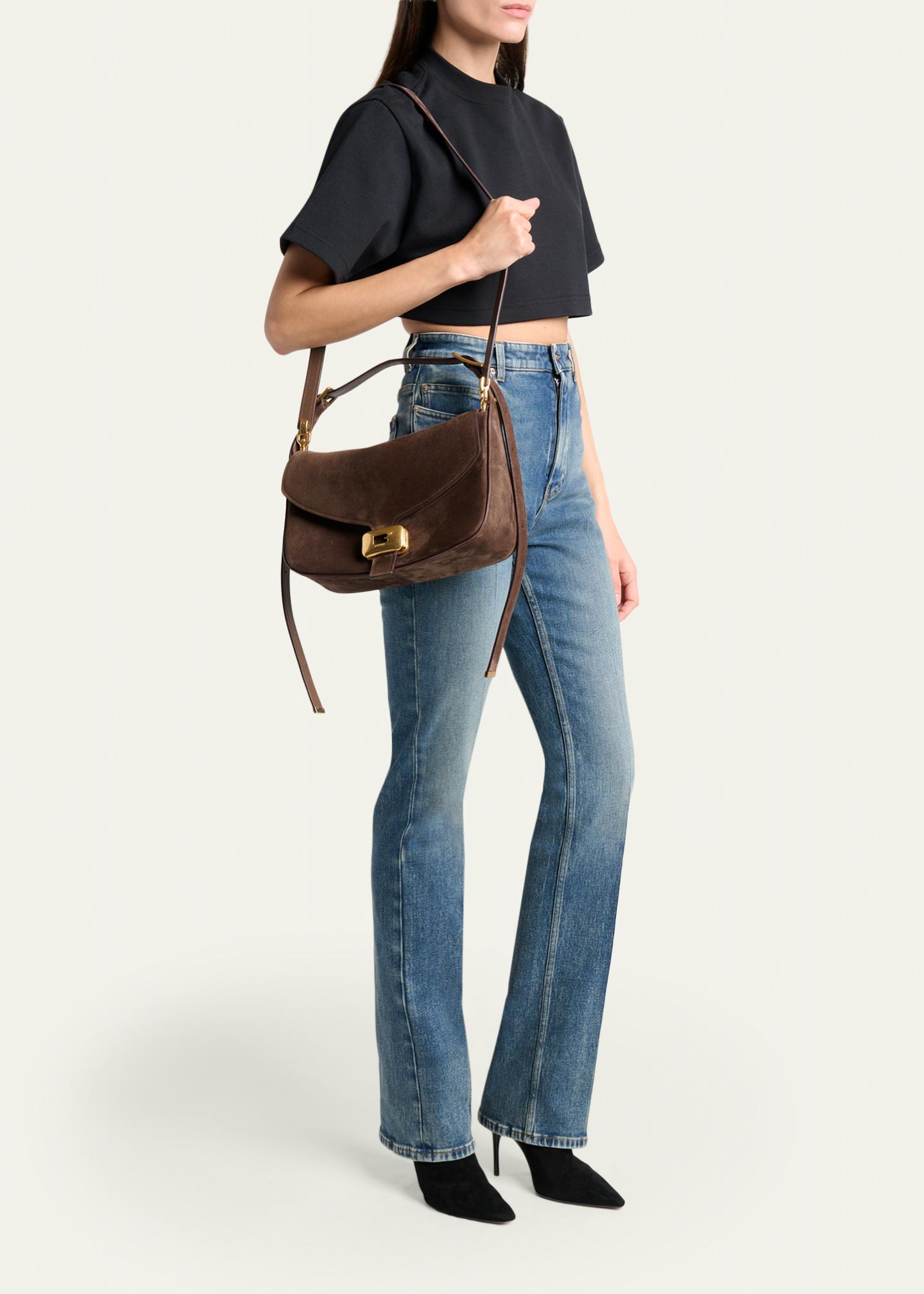 Balenciaga Clicca Medium Suede Shoulder Bag - Bergdorf Goodman